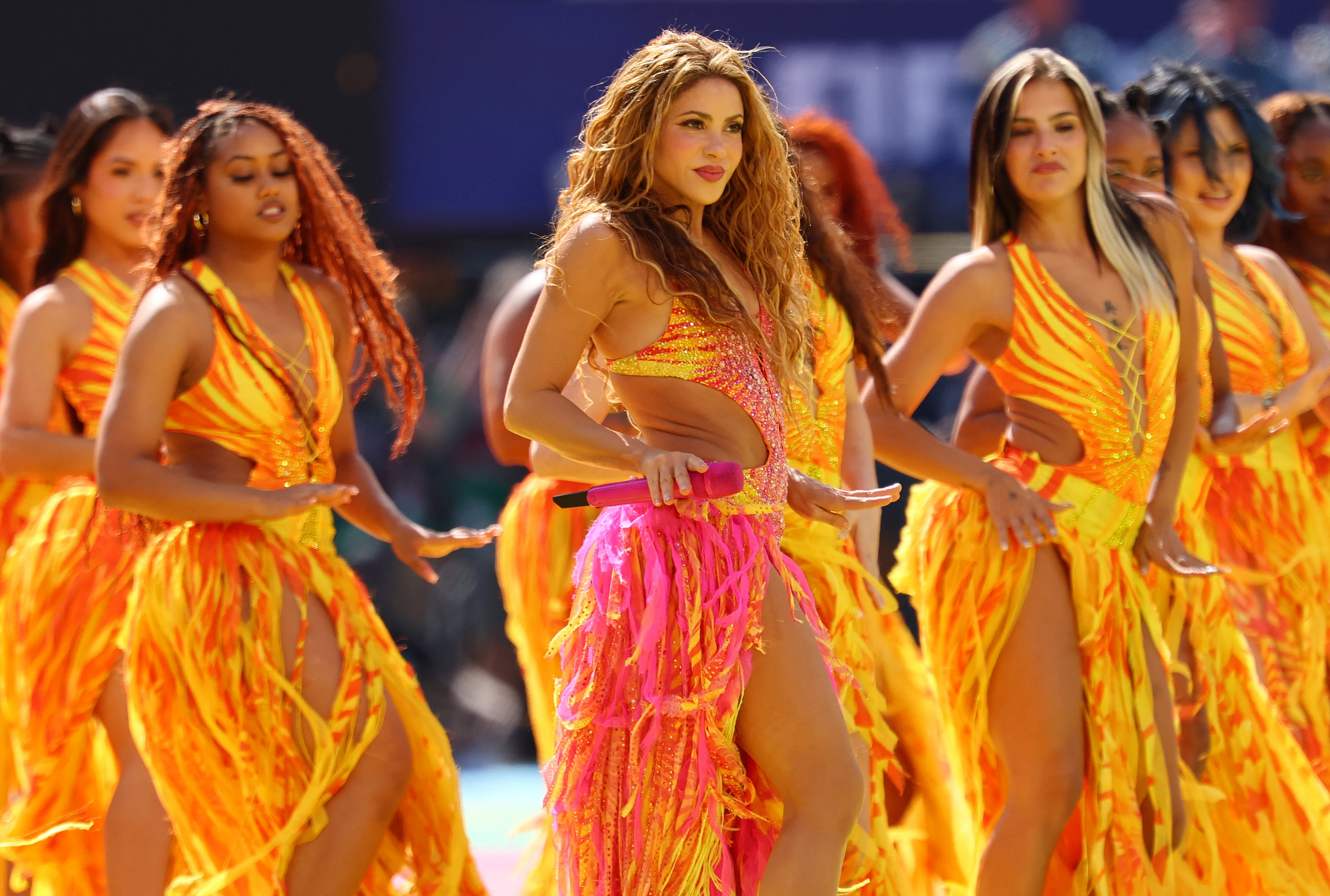 Soccer Football - FIFA World Cup 2026 - Final - Spain v Argentina - Halftime Show - New York/New Jersey Stadium, East Rutherford, New Jersey, U.S. - July 19, 2026 Shakira performs during the Halftime Show IMAGN IMAGES via Reuters/Vincent Carchietta
