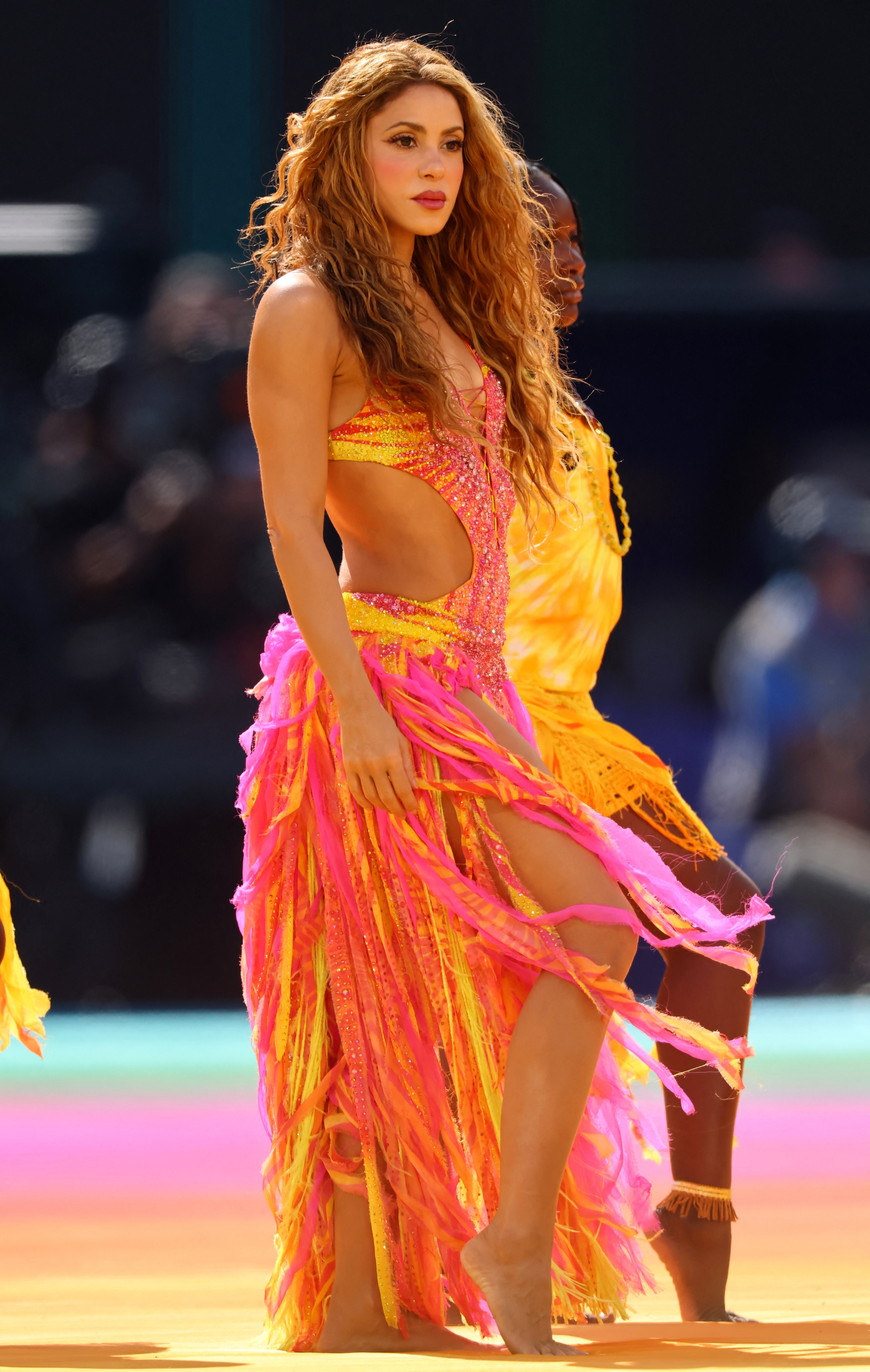 Soccer Football - FIFA World Cup 2026 - Final - Spain v Argentina - Halftime Show - New York/New Jersey Stadium, East Rutherford, New Jersey, U.S. - July 19, 2026 Shakira performs during the Halftime Show IMAGN IMAGES via Reuters/Vincent Carchietta