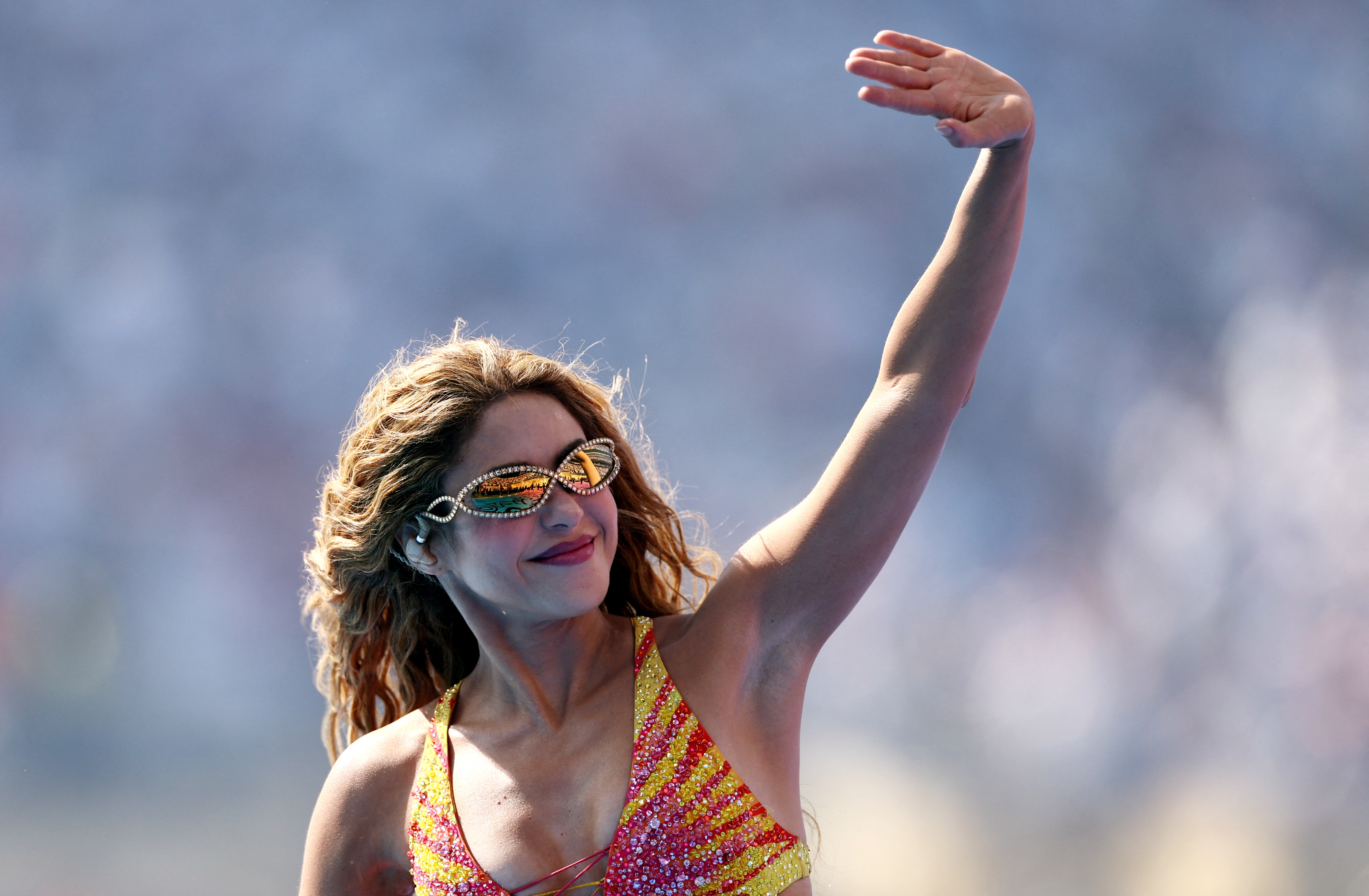 Soccer Football - FIFA World Cup 2026 - Final - Spain v Argentina - Halftime Show - New York/New Jersey Stadium, East Rutherford, New Jersey, U.S. - July 19, 2026 Shakira performs during the Halftime Show REUTERS/Lee Smith