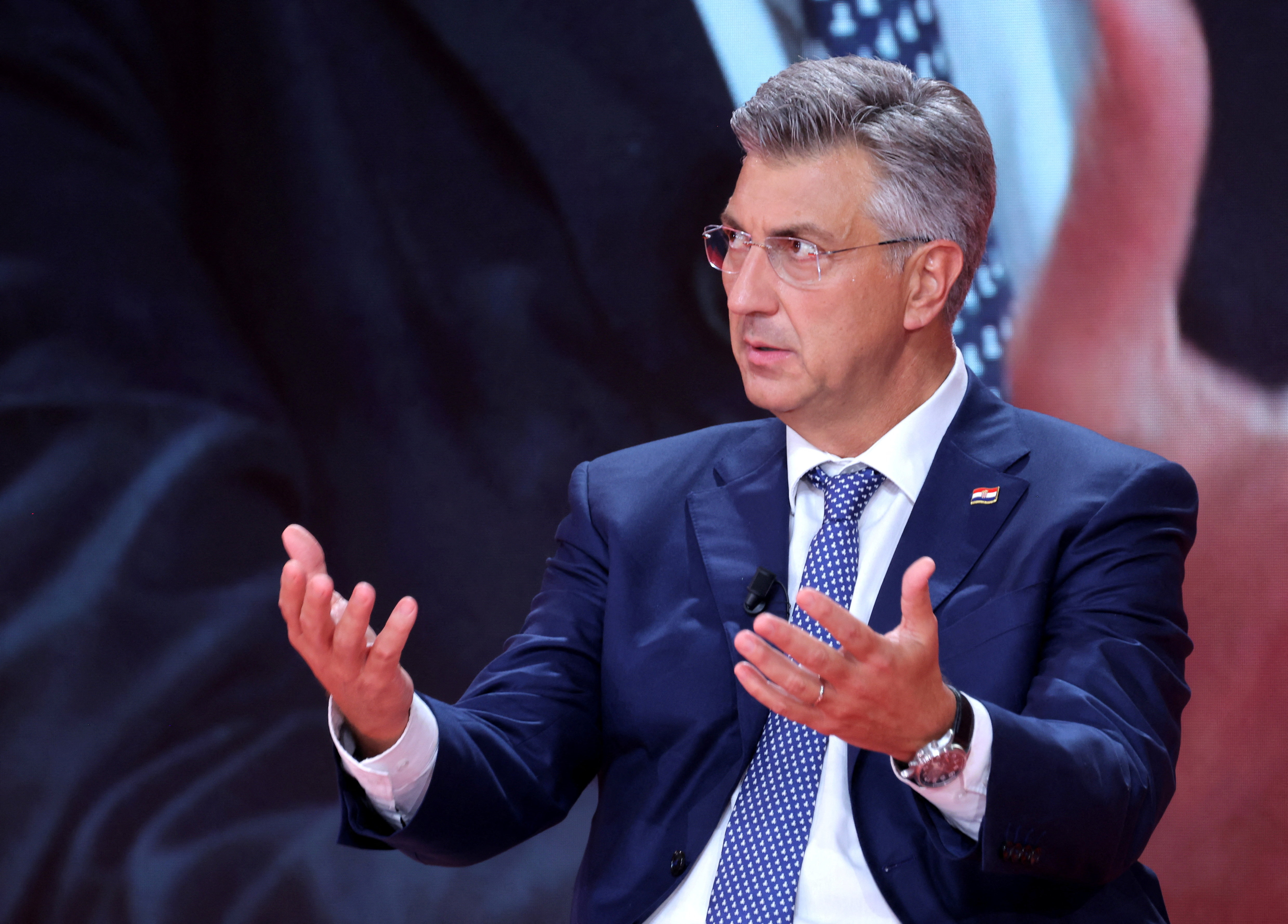Croatia's Prime Minister Andrej Plenkovic takes part in the leaders panel on the opening day of Bled Strategic Forum in Bled, Slovenia, August 31, 2026. REUTERS/Borut Zivulovic