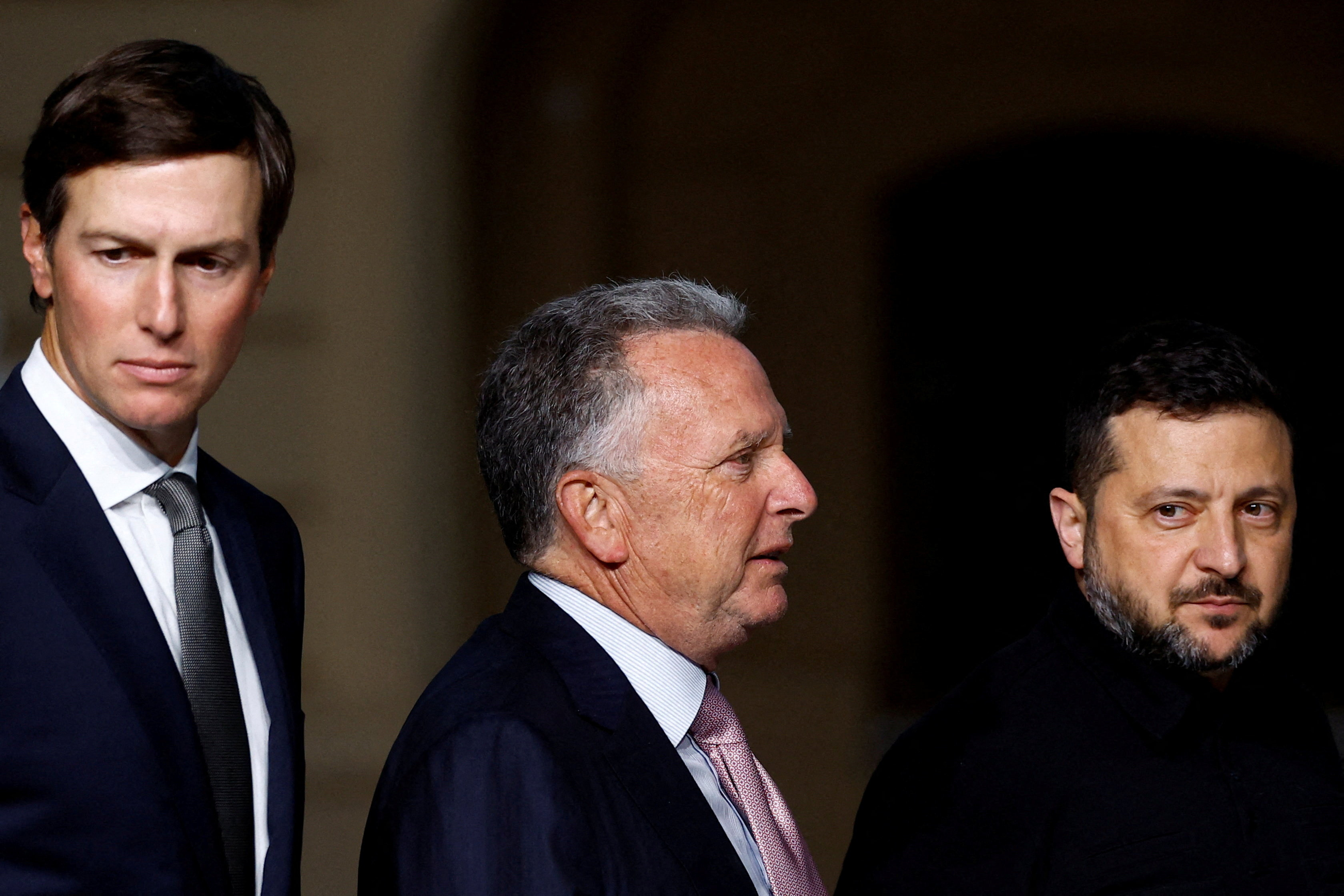 Ukraine's President Volodymyr Zelenskiy, U.S. Special Envoy Steve Witkoff and Jared Kushner