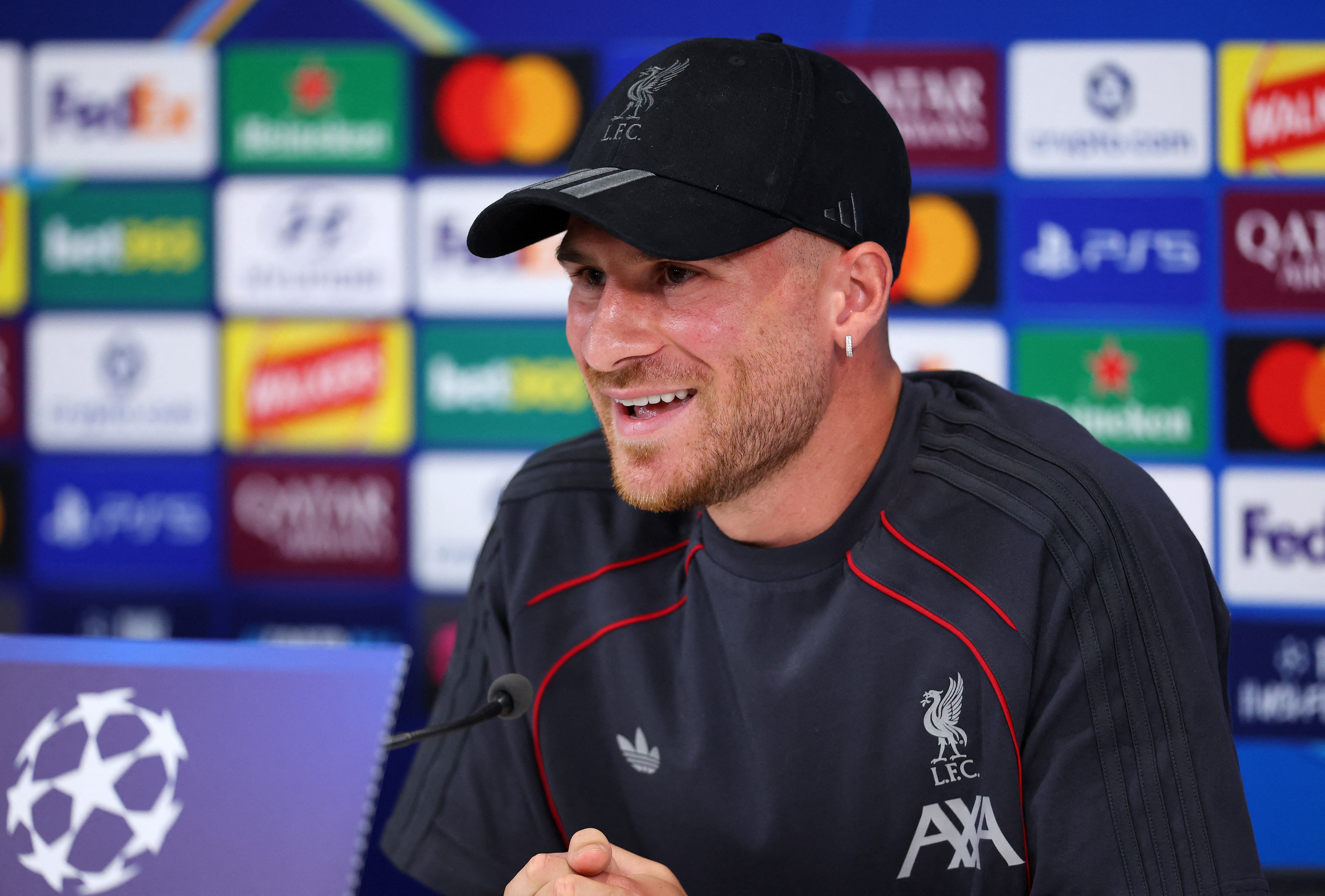 Soccer Football - UEFA Champions League - Liverpool Press Conference - Anfield, Liverpool, Britain - September 8, 2026 Liverpool's Alexis Mac Allister during the press conference Action Images via Reuters/Ed Sykes