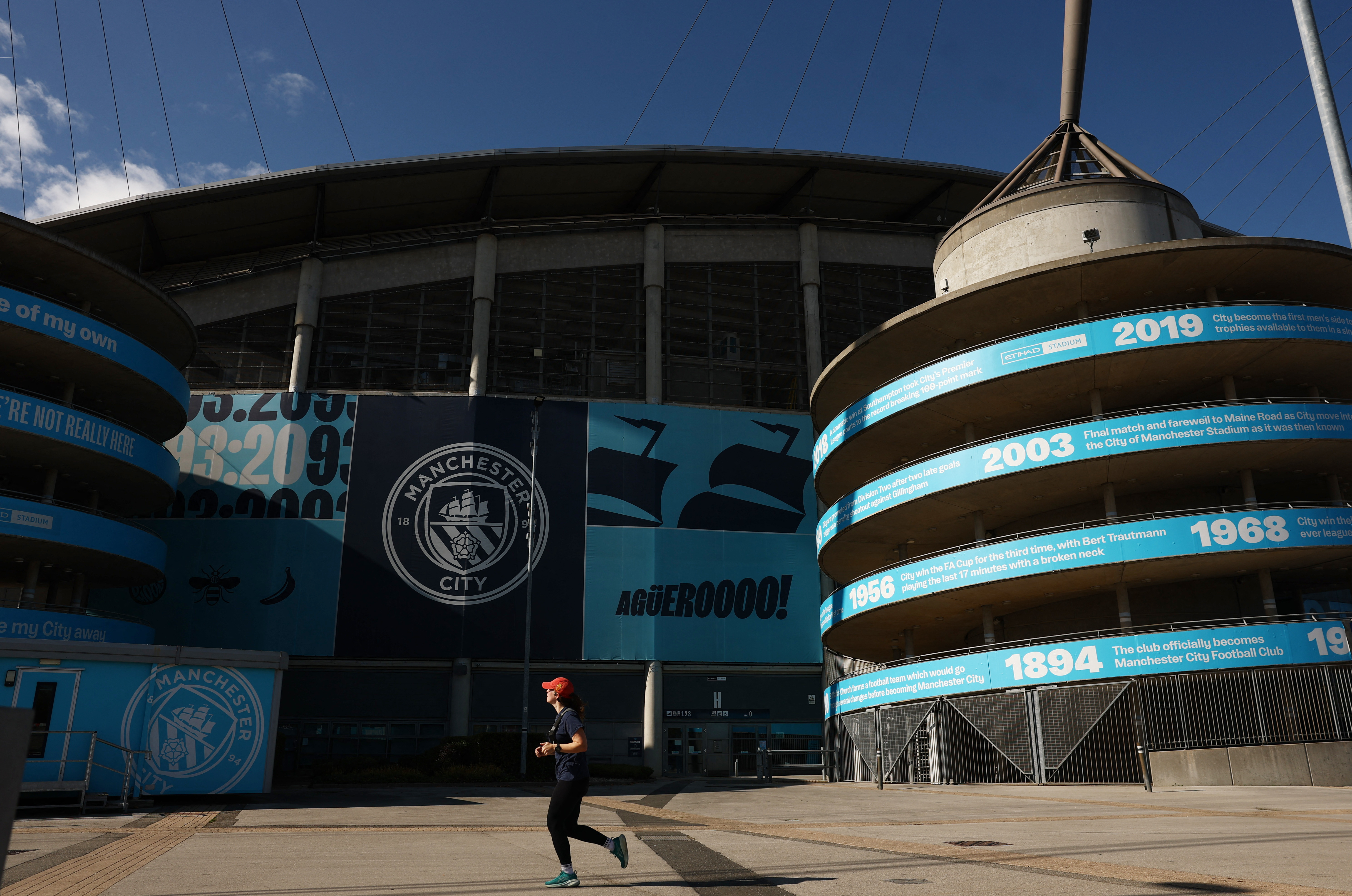 Soccer Football - General view of the Etihad Stadium, home of Manchester City football club, following Manchester City being found guilty on all but one of 115 charges over breaches of Premier League financial rules, in Manchester, Britain, September 26,