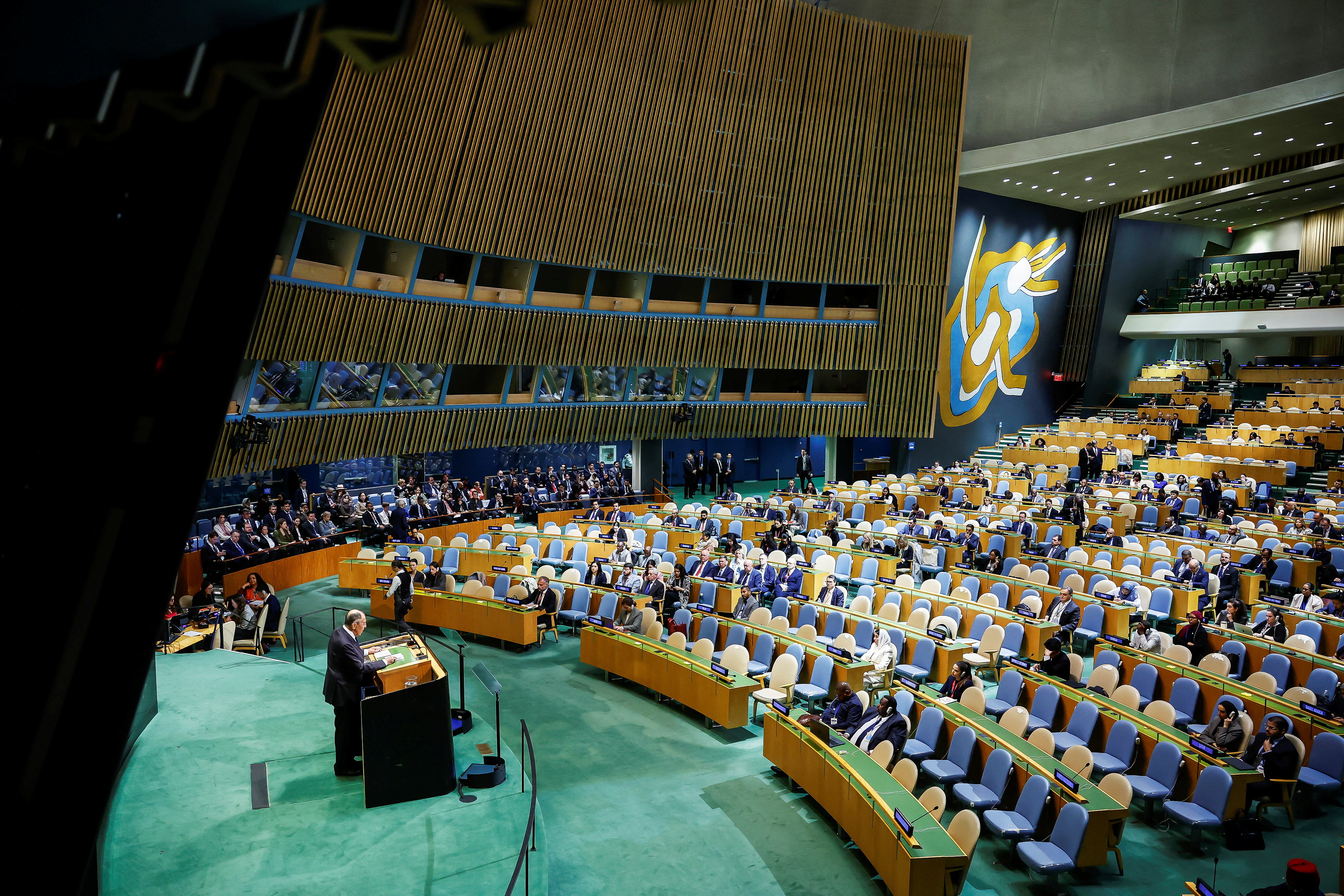 Russian Foreign Minister Sergei Lavrov addresses the 81st United Nations General Assembly at UN headquarters in New York City, US, September 26, 2026. REUTERS/Eduardo Munoz
