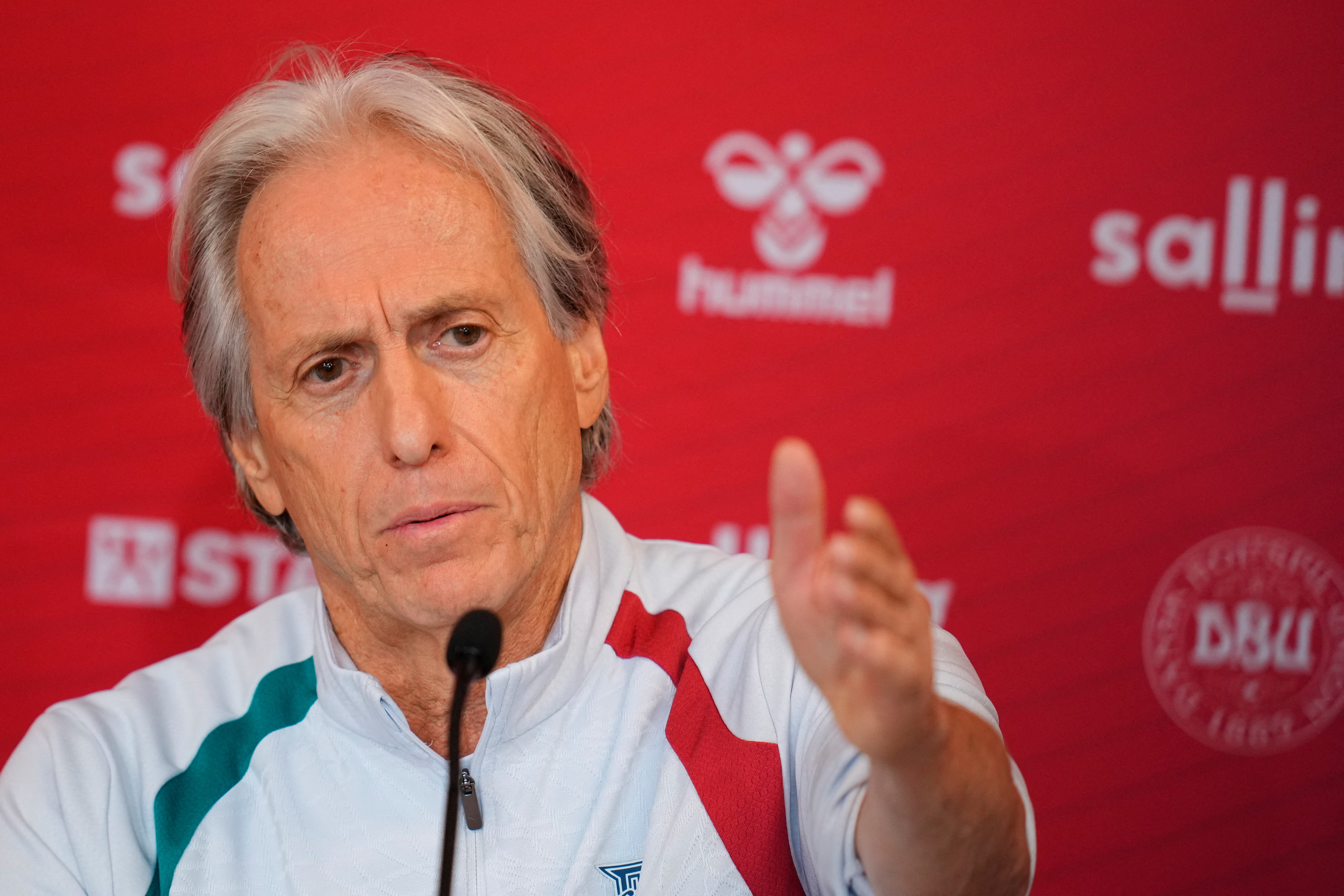 Soccer Football - UEFA Nations League - Portugal Press Conference - Copenhagen, Denmark - September 30, 2026 Portugal coach Jorge Jesus during the press conference Liselotte Sabroe/Ritzau Scanpix via REUTERS      ATTENTION EDITORS - THIS IMAGE WAS PROVIDE