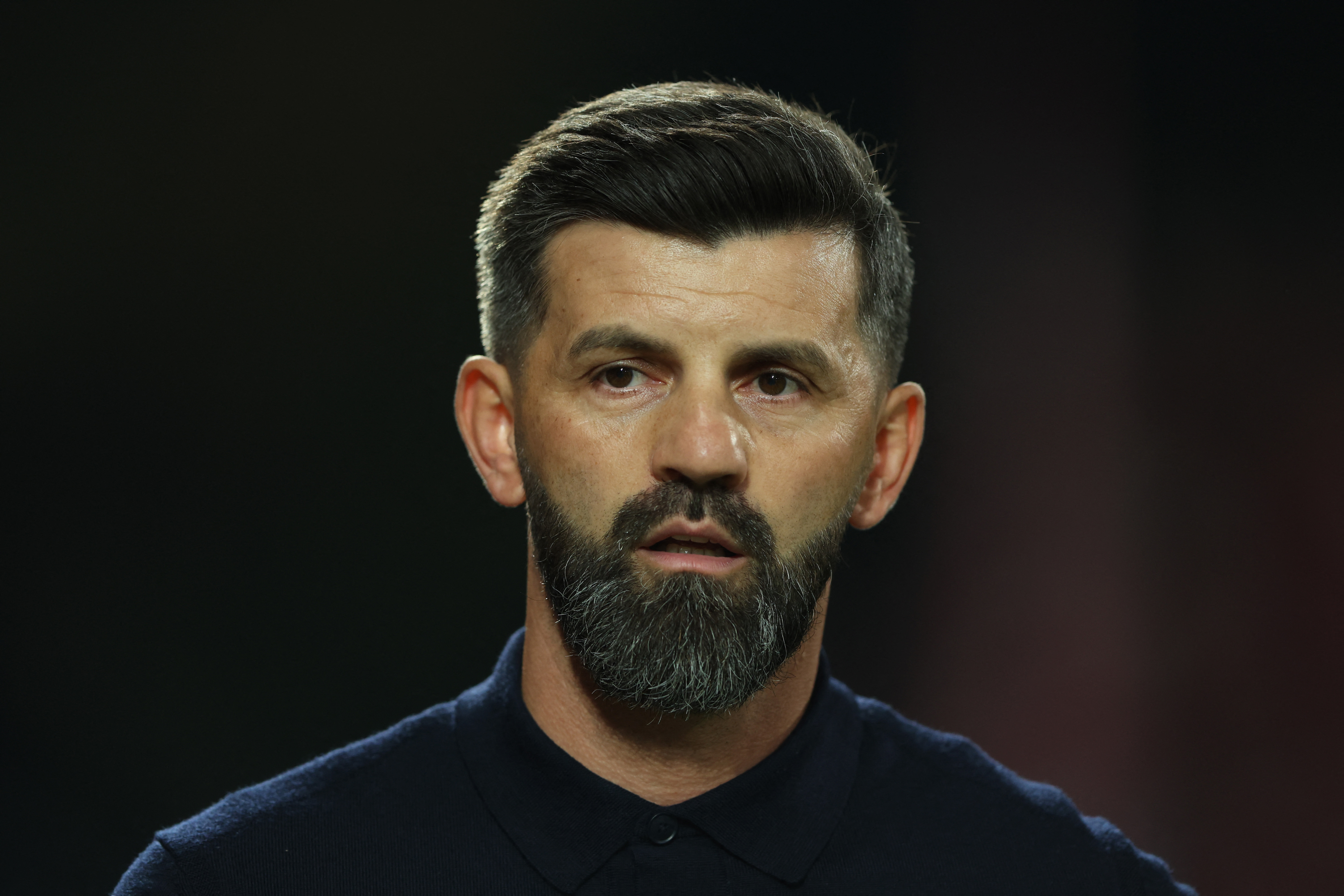 Soccer Football - Bundesliga - 1. FC Union Berlin v Schalke 04 - Stadion An der Alten Forsterei, Berlin, Germany - September 11, 2026 Schalke 04 coach Miron Muslic before the match REUTERS/Maryam Majd DFL REGULATIONS PROHIBIT ANY USE OF PHOTOGRAPHS AS IMA