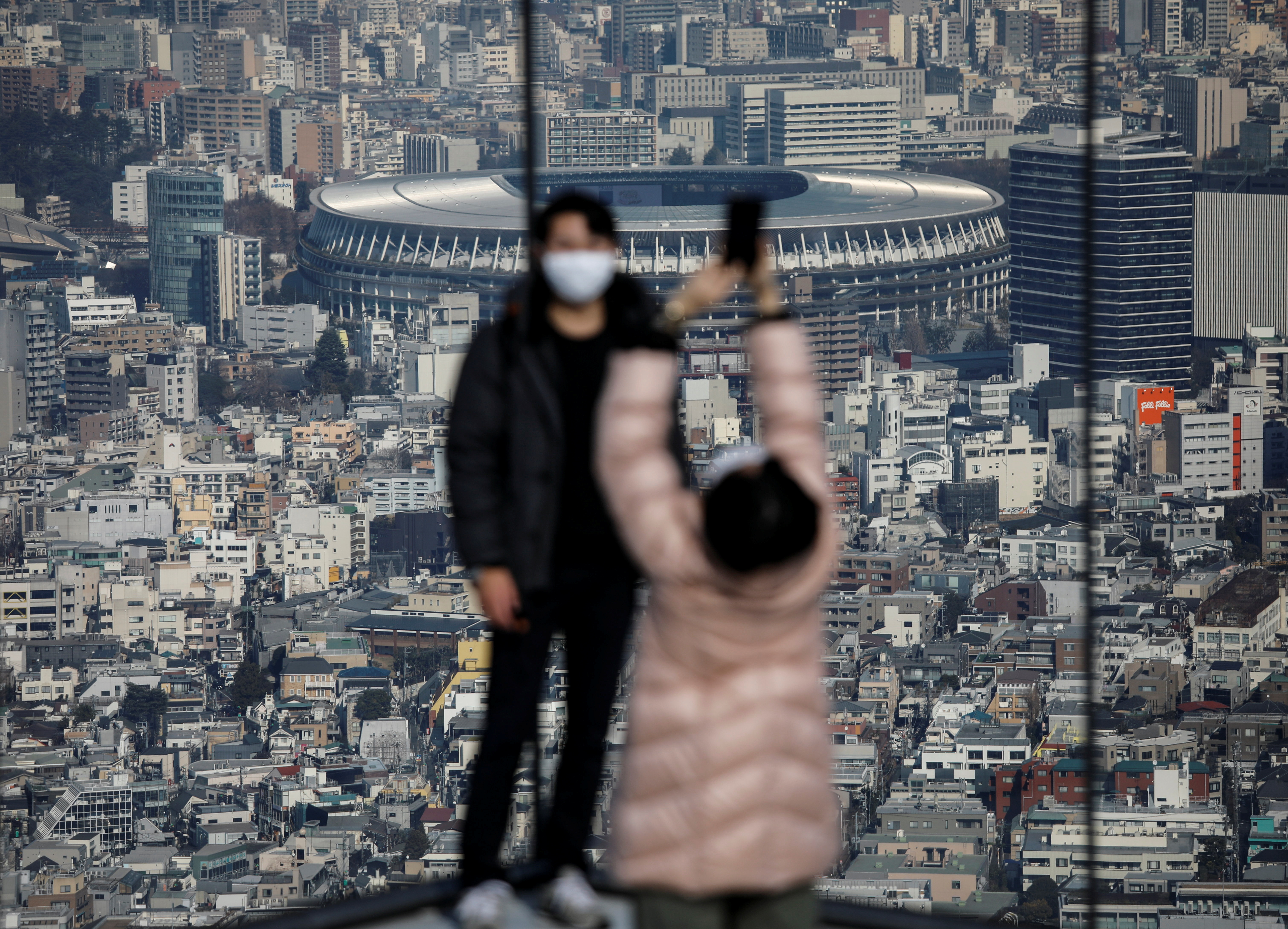 The National Stadium, the main stadium of Tokyo 2020 Olympics and Paralympics, is seen amid the coronavirus disease (COVID-19) outbreak, in Tokyo