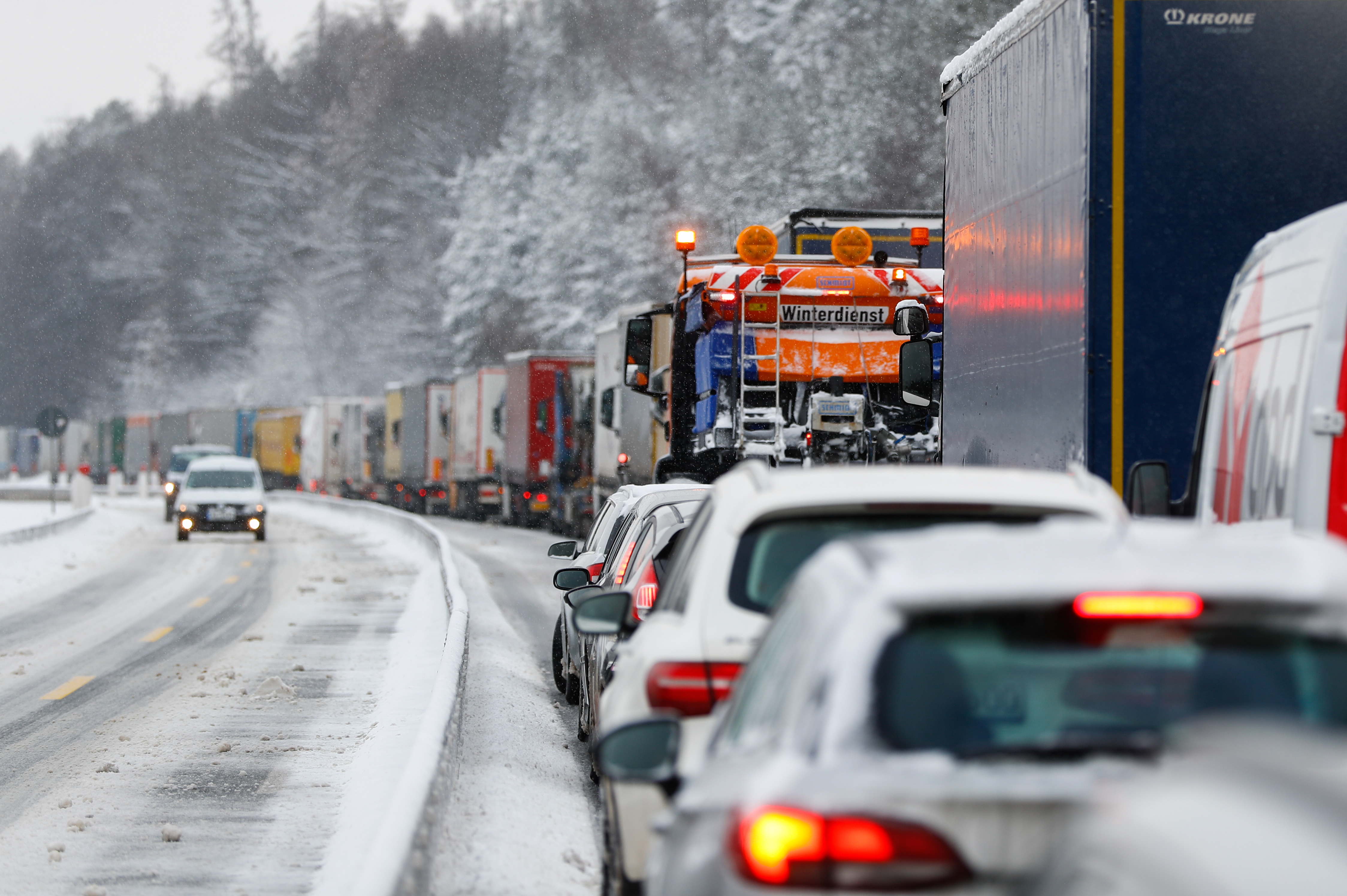 Heavy snowfall in Germany