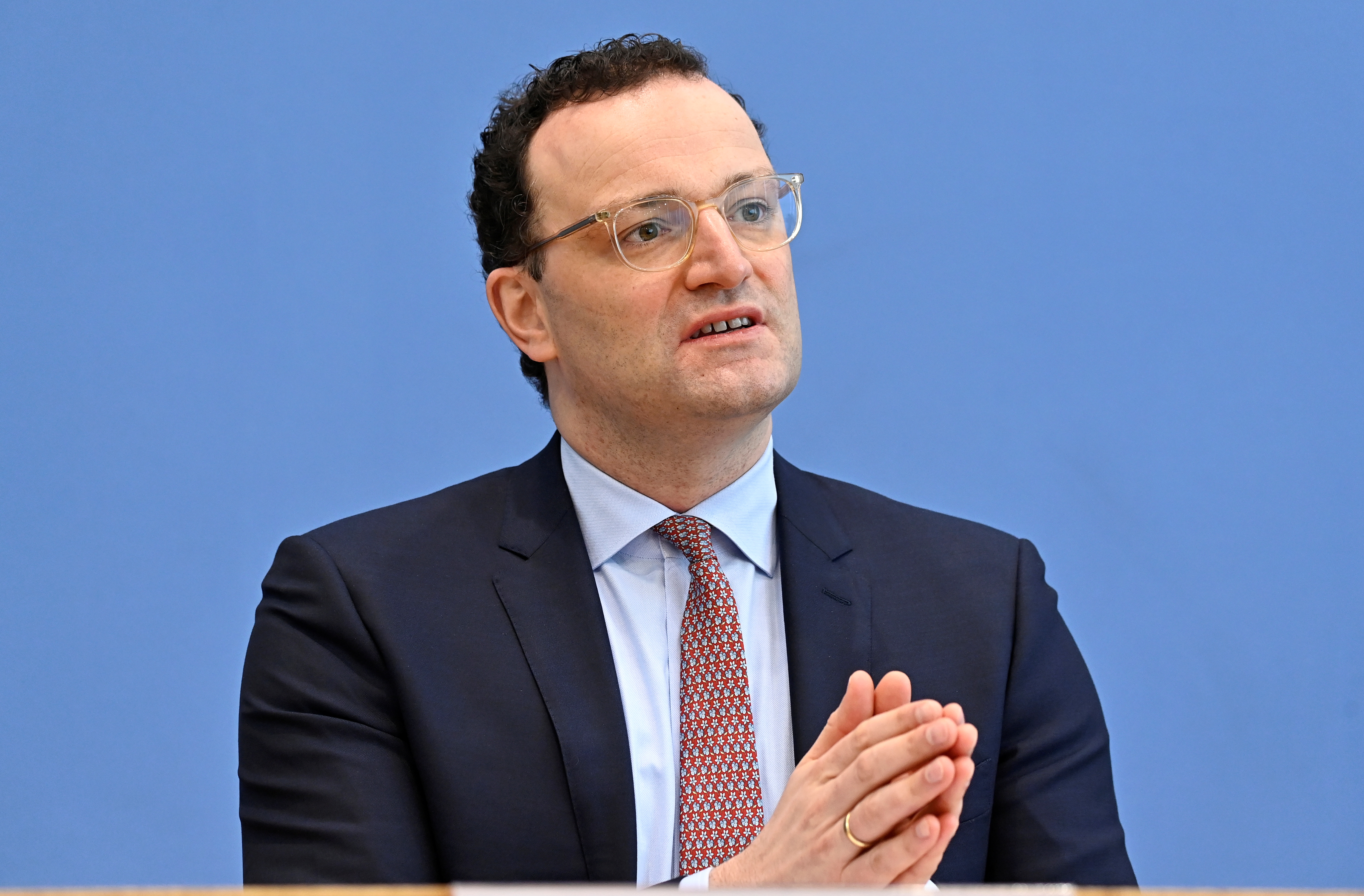 German Health Minister Jens Spahn holds a news conference on the coronavirus pandemic situation, in Berlin