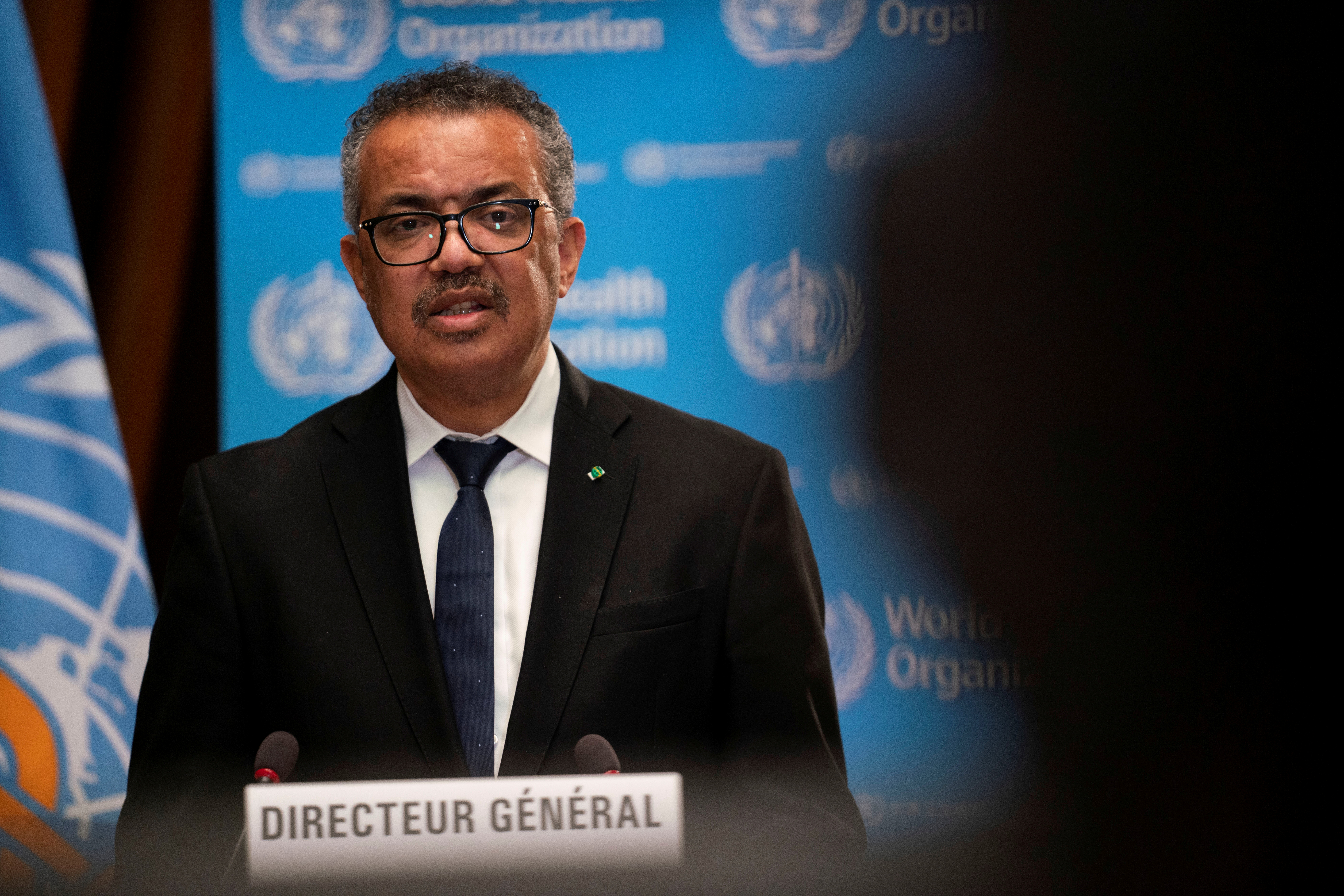 FILE PHOTO: WHO Director-General Tedros Adhanom Ghebreyesus speaks during the opening of the 148th session of the Executive Board in Geneva