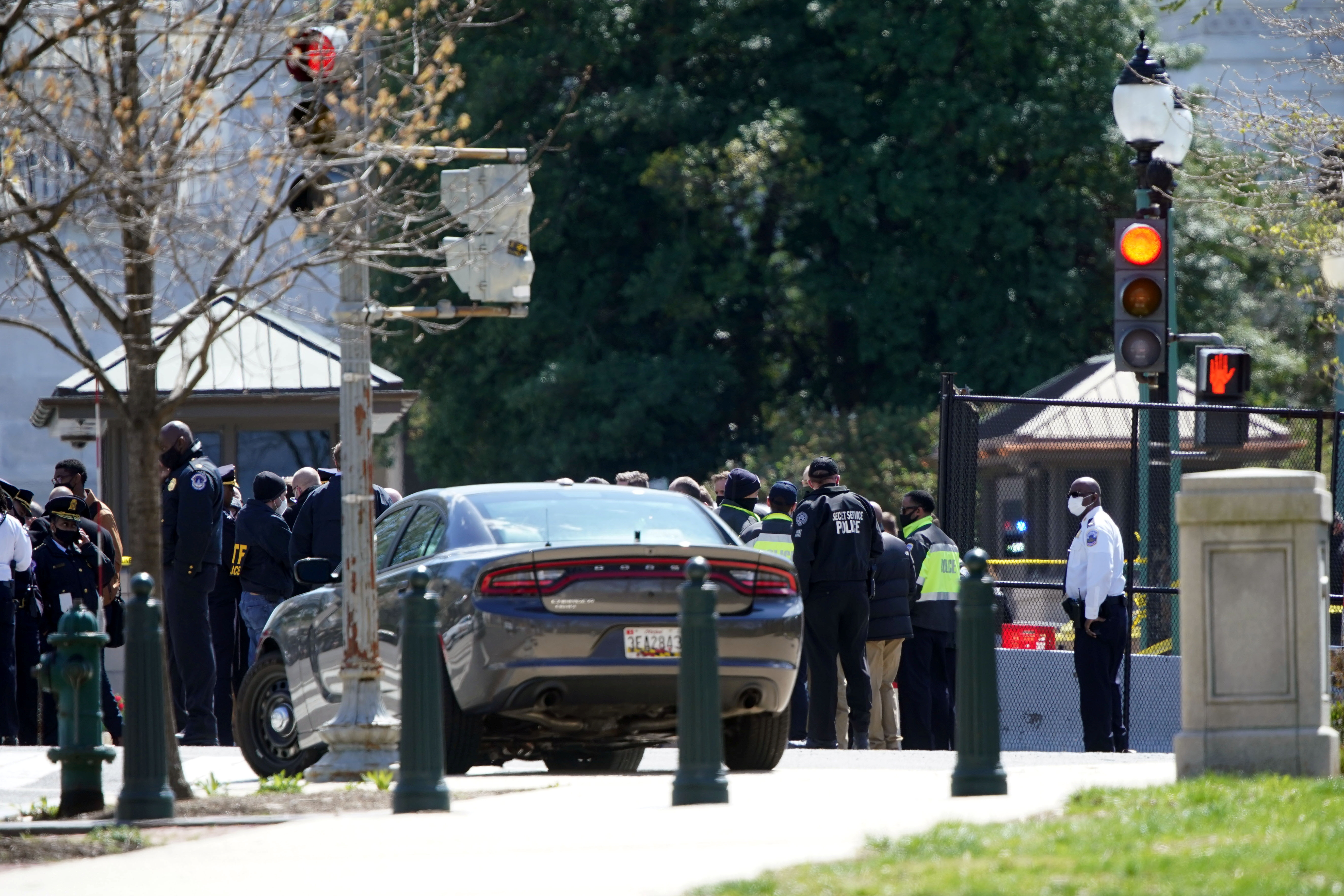U.S. Capitol Police investigate following a security threat at the U.S. Capitol in Washington