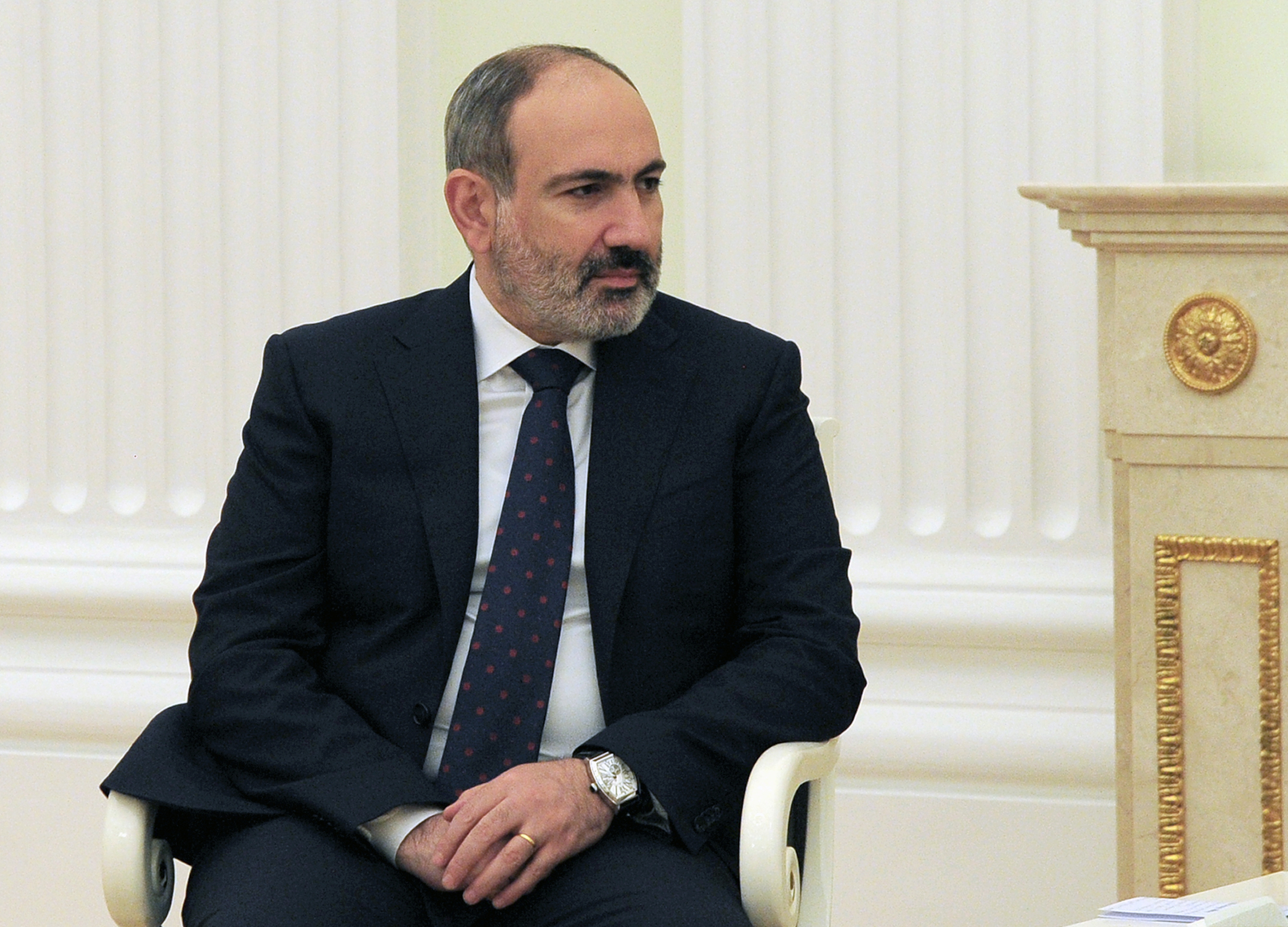 Armenian Prime Minister Pashinyan attends a meeting with Russian President Putin in Moscow
