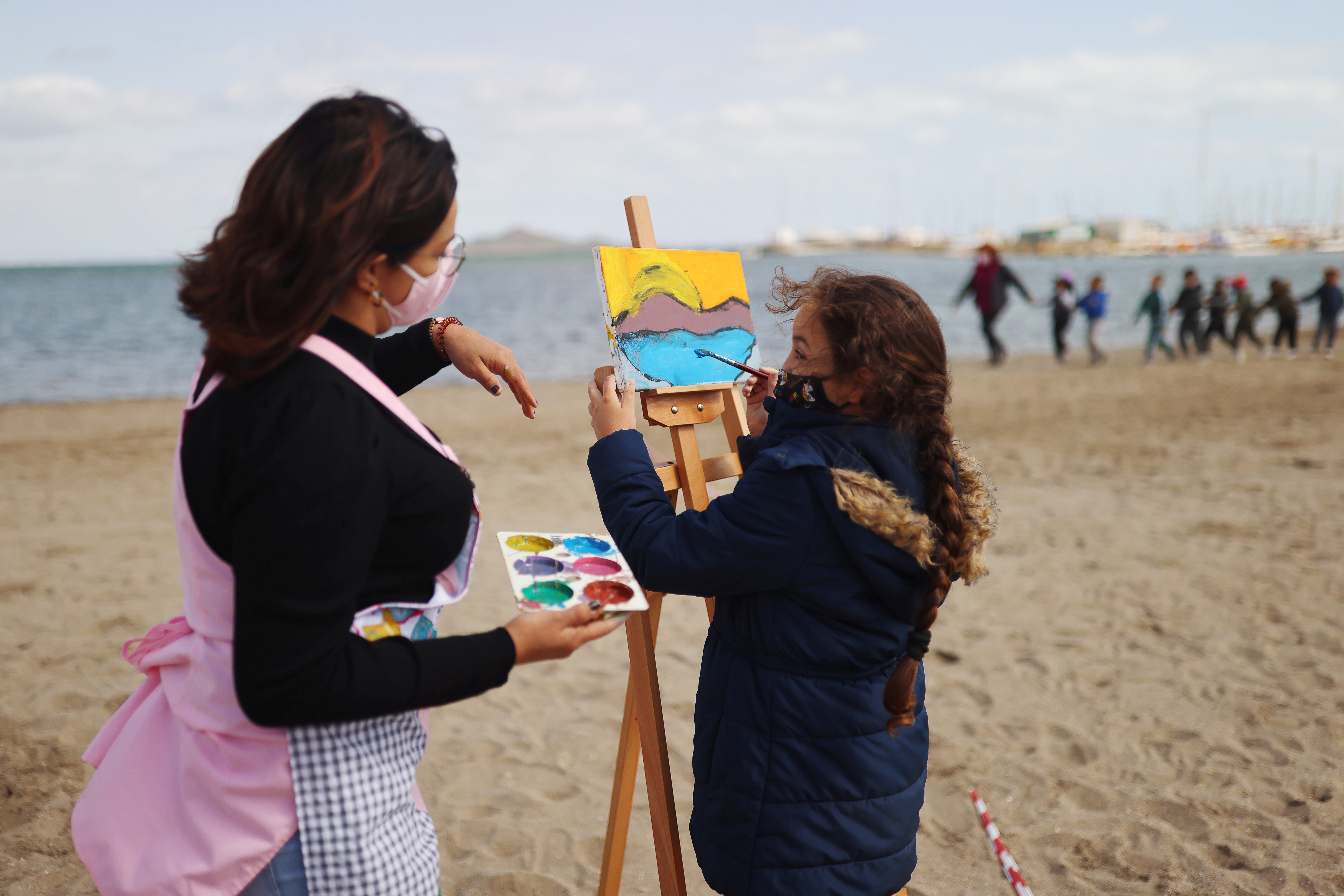 A beach in southern Spain becomes a large outdoor classroom