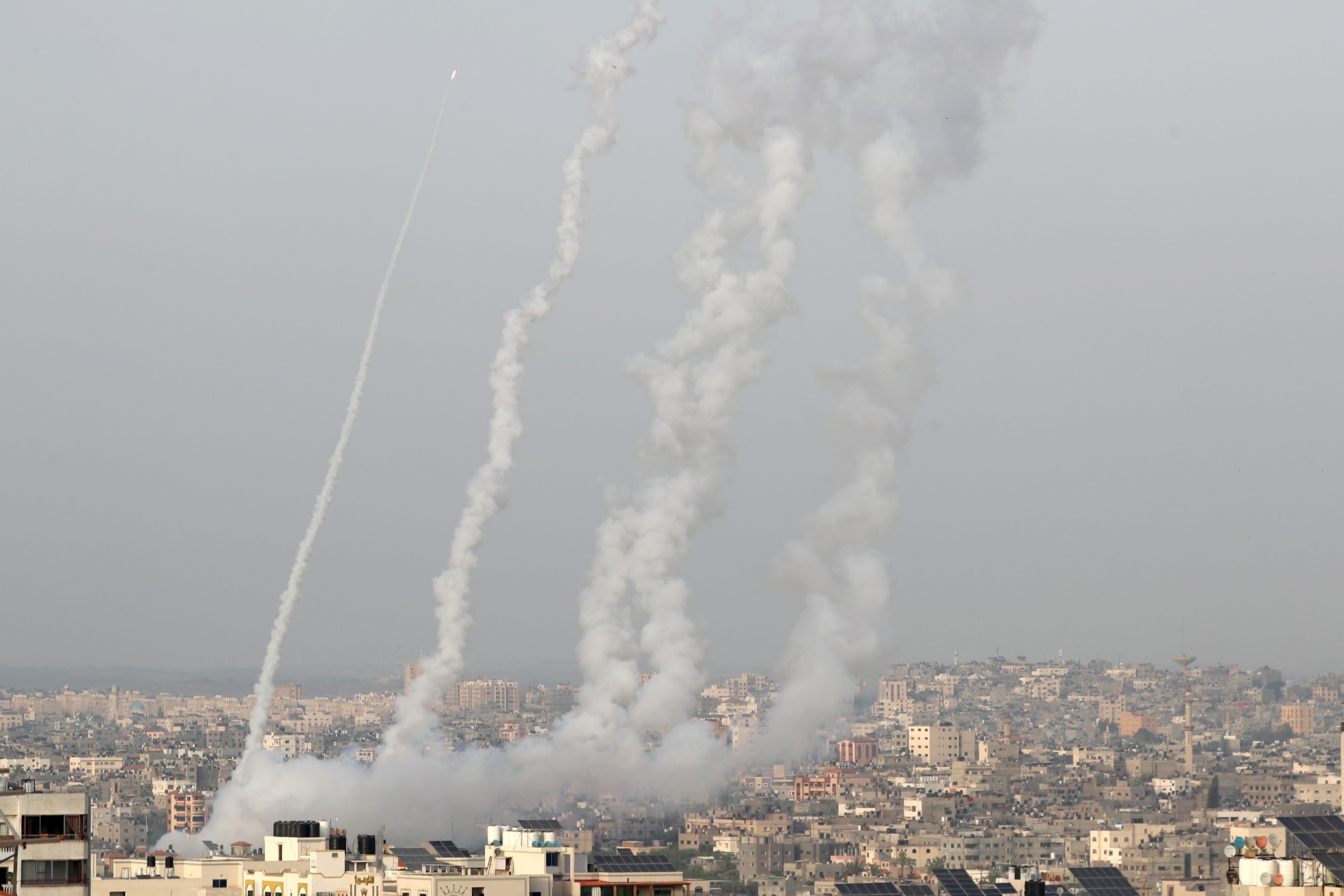 Rockets are launched into Israel, in Gaza