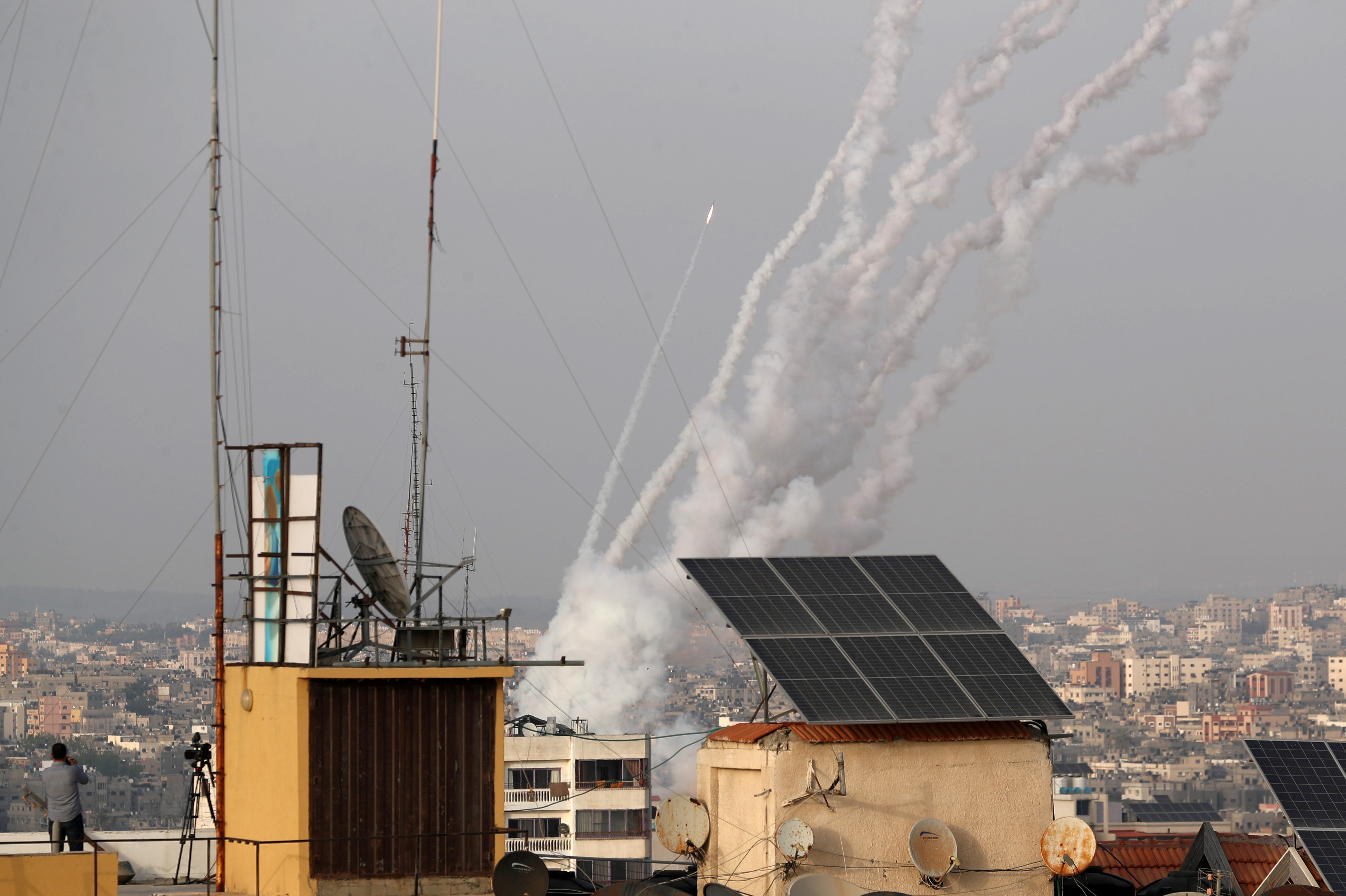 Rockets are launched into Israel, in Gaza