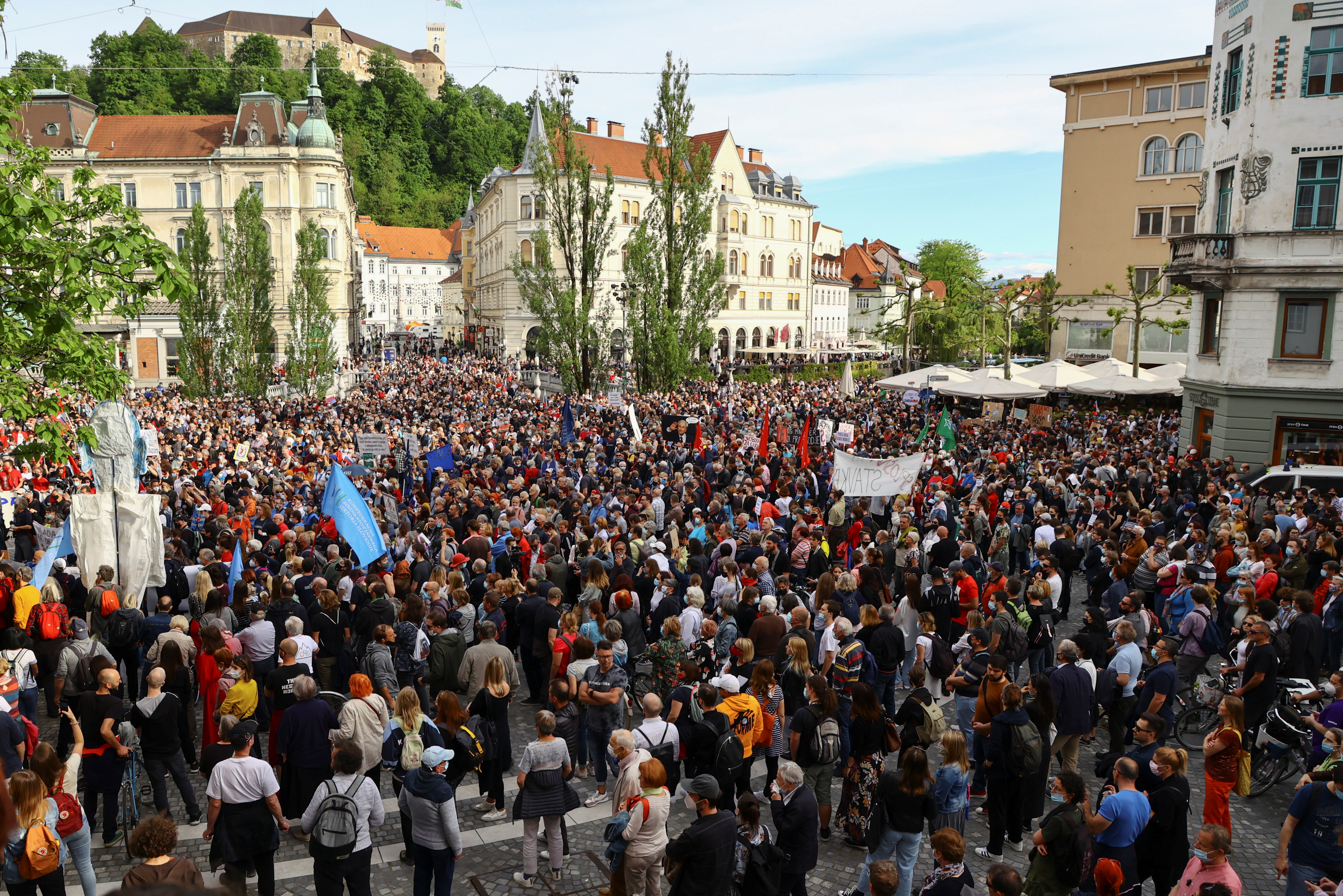 Anti-government demonstration in Ljubljana