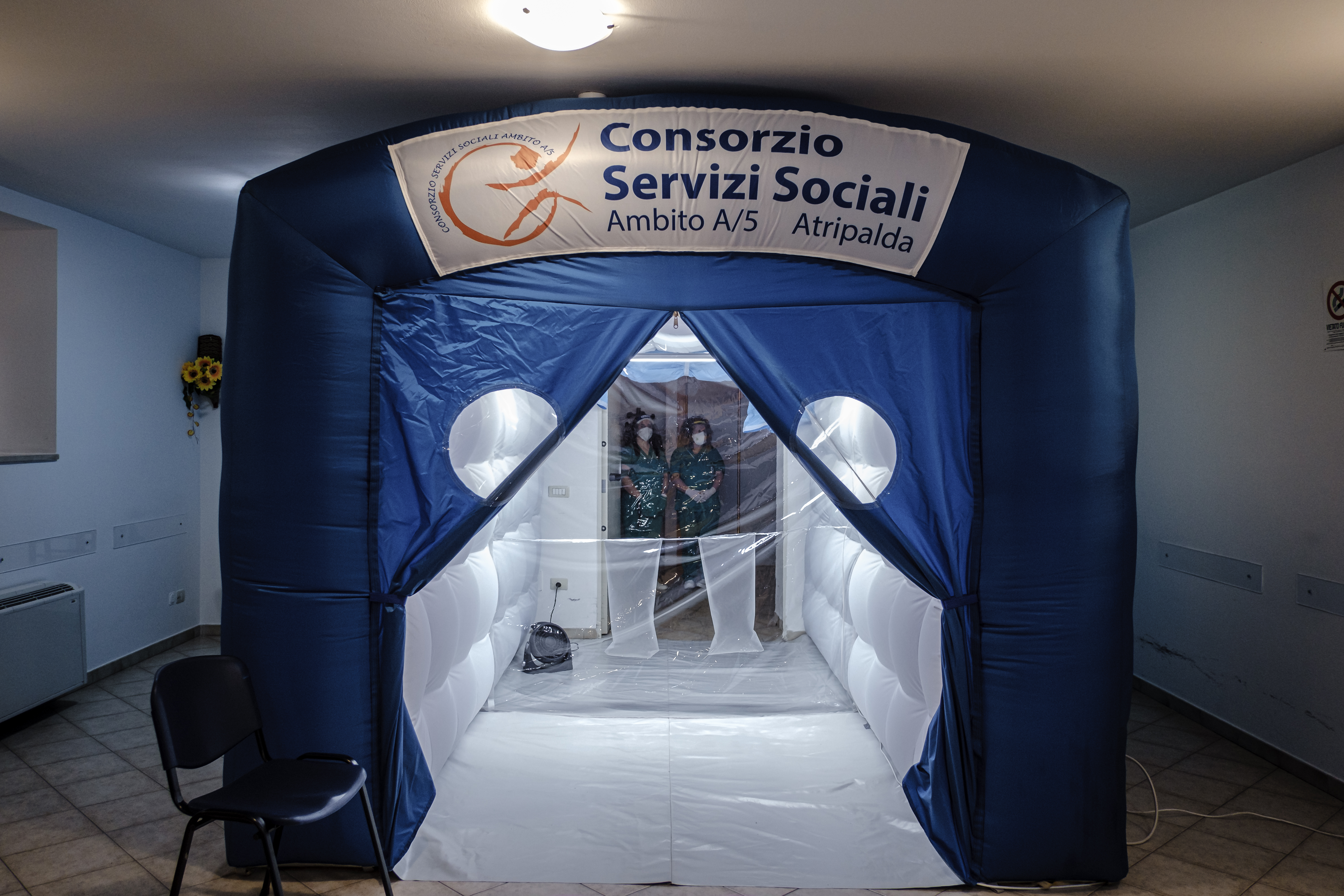 Italy: The "Room of Hugs" in retirement and nursing homes.