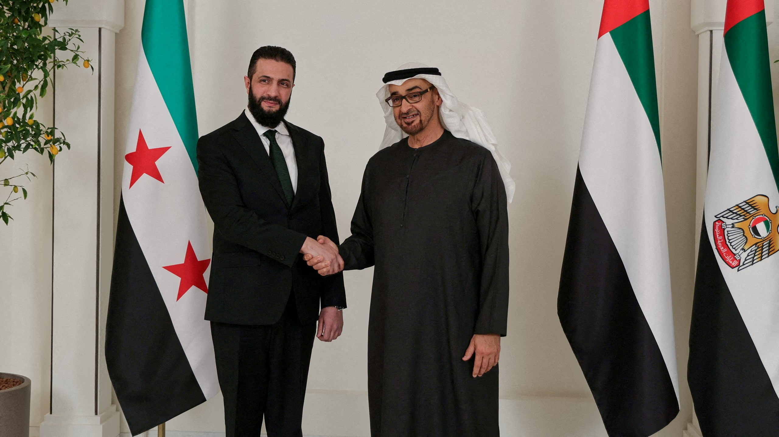 Syrian President Ahmed al-Sharaa meets UAE's President Sheikh Mohamed bin Zayed Al Nahyan