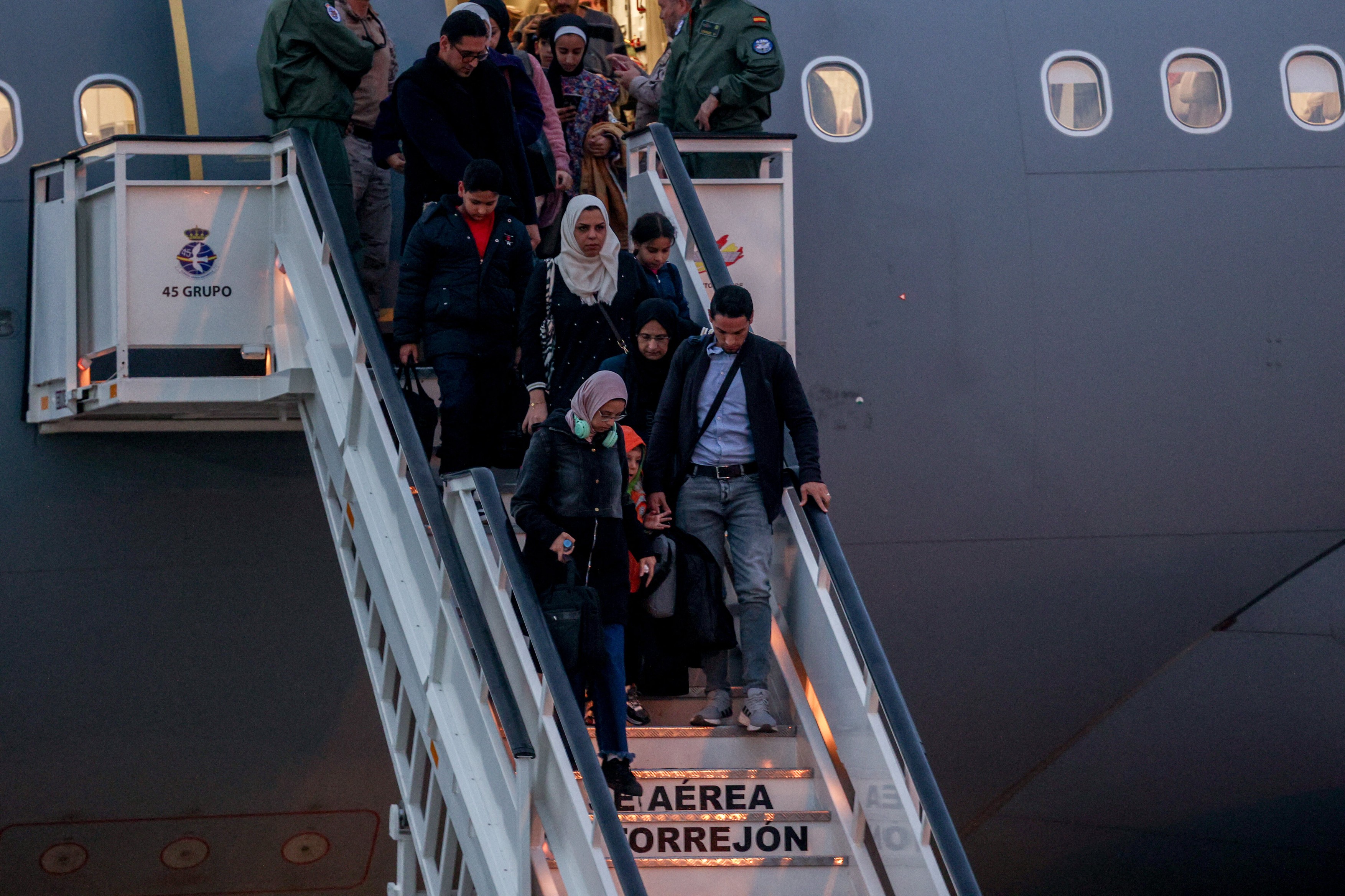 Several people who have been evacuated from Gaza