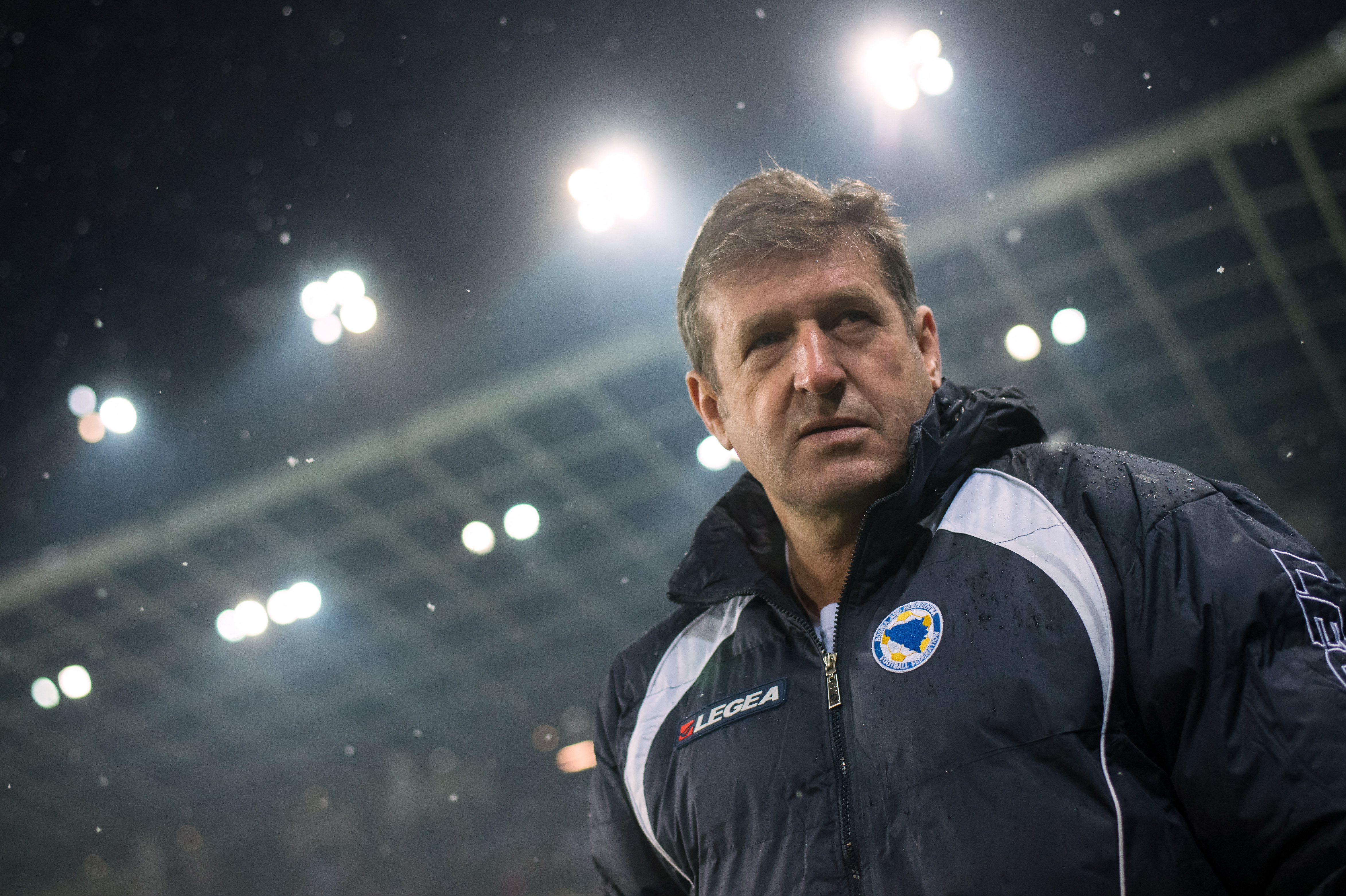 Bosnian head coach Safet Susic looks on prior to the friendly football match between Slovenia and Bosnia and Herzegovina in Ljubljana, Slovenia. Bosnia won 3-0. AFP PHOTO / JURE MAKOVEC (Photo by Jure Makovec / AFP)