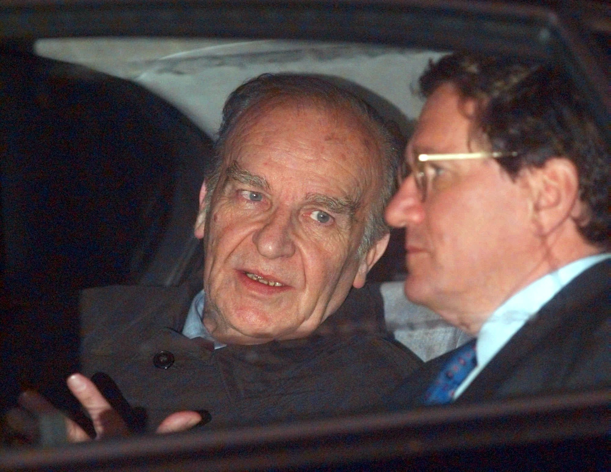 Alija Izetbegovic Richard C. Holbrooke after Izetbegovic's arrival at Wright-Patterson Air Force Base in Dayton, Ohio, early Wednesday, Nov. 1,1995.  (AP Photo/David Longstreath)