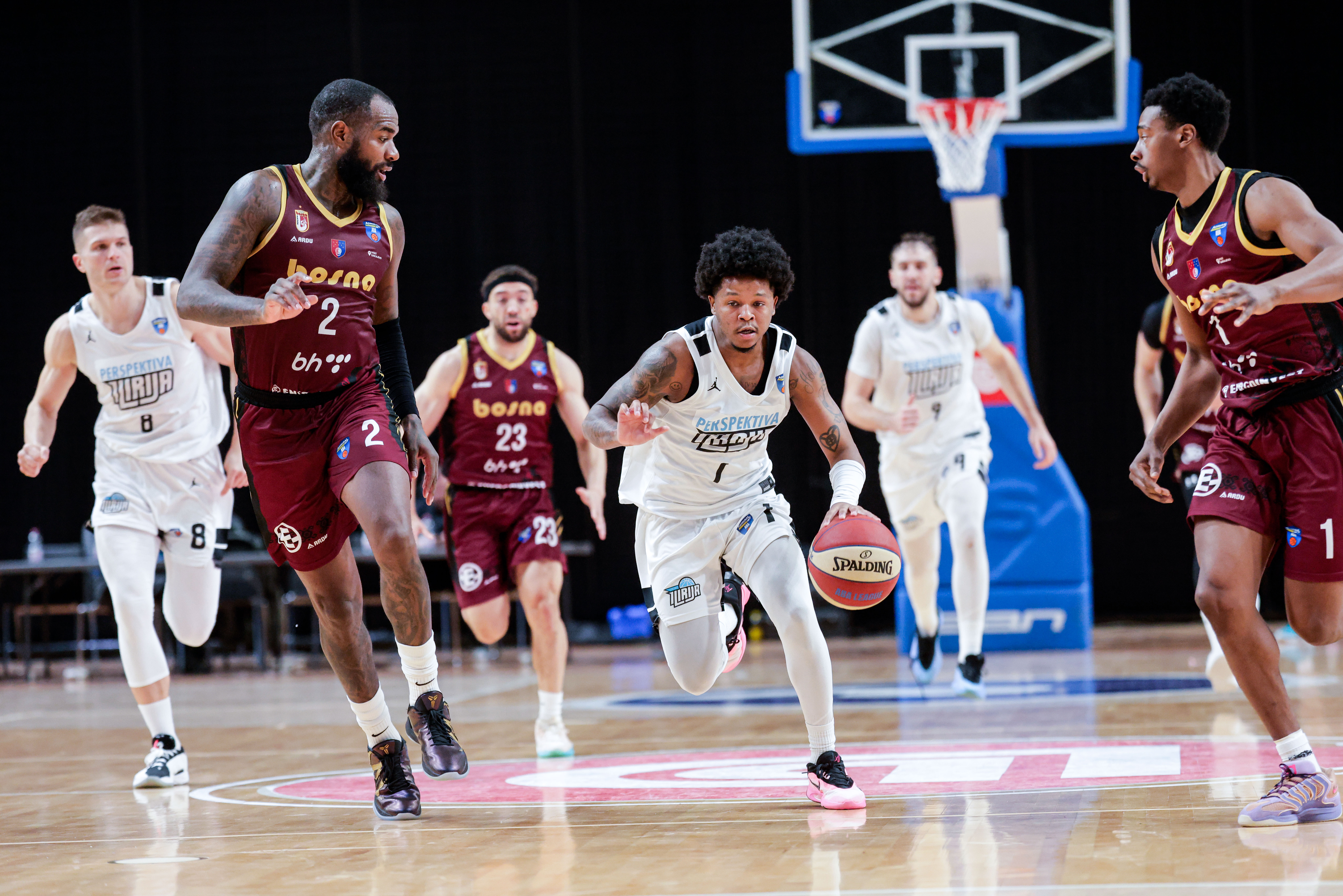 of Perspektiva Ilirija in action during AdmiralBet ABA League 2025/2026 basketball match between Perspektiva Ilirija and Bosna BH Telecom in Tivoli Hall, Ljubljana, Slovenia on November 22, 2025