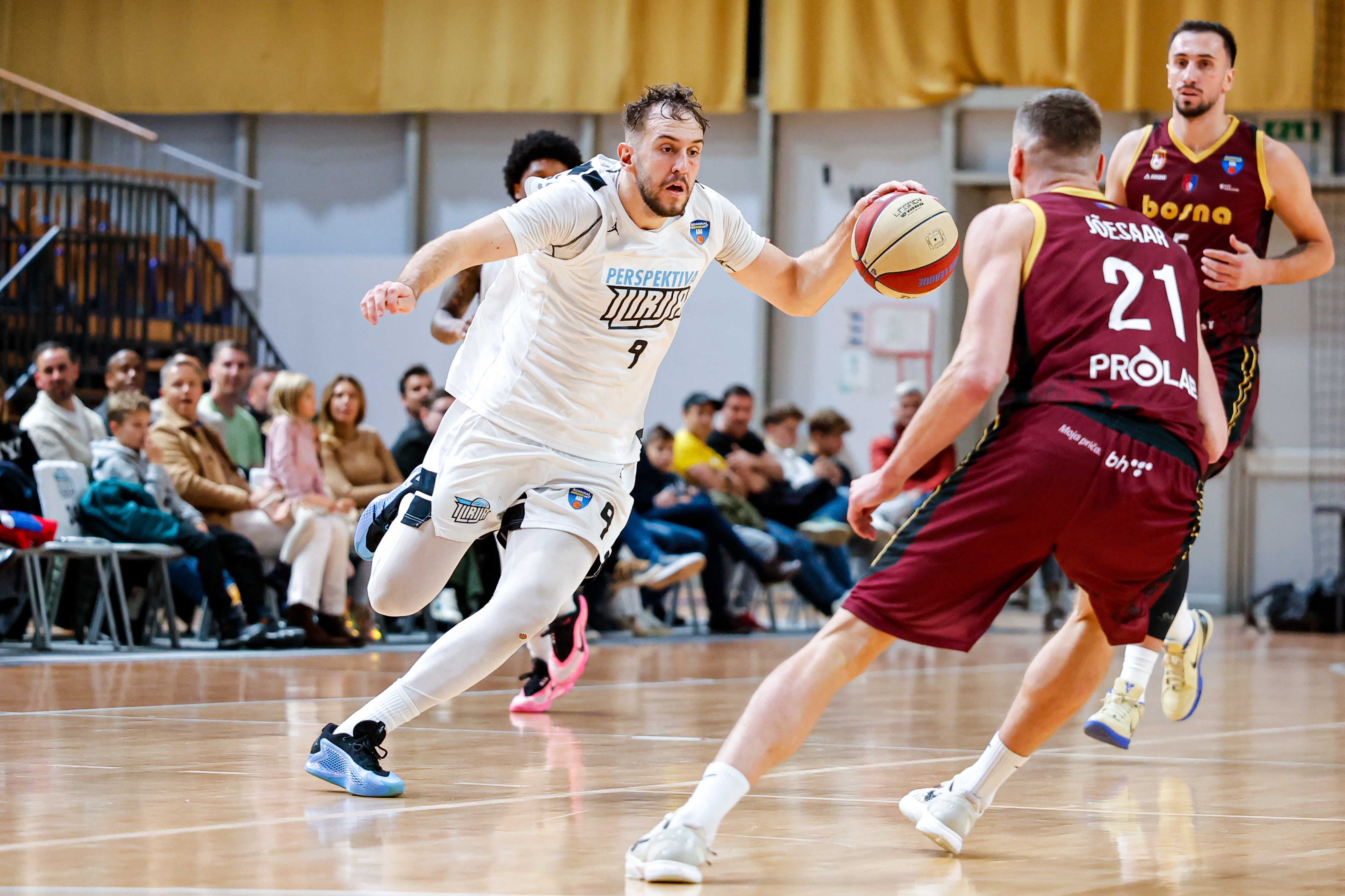of Perspektiva Ilirija in action during AdmiralBet ABA League 2025/2026 basketball match between Perspektiva Ilirija and Bosna BH Telecom in Tivoli Hall, Ljubljana, Slovenia on November 22, 2025