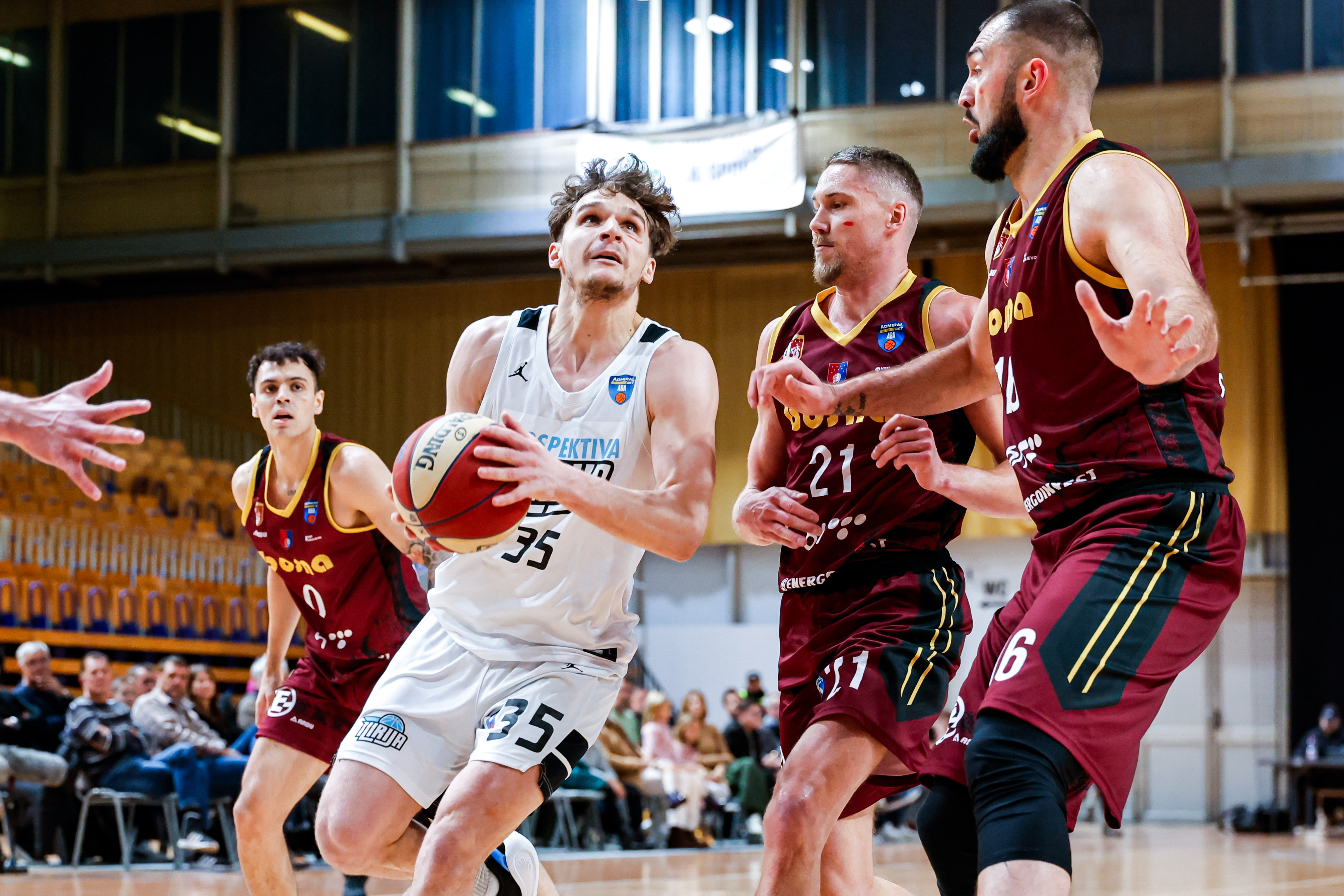 of Perspektiva Ilirija in action during AdmiralBet ABA League 2025/2026 basketball match between Perspektiva Ilirija and Bosna BH Telecom in Tivoli Hall, Ljubljana, Slovenia on November 22, 2025