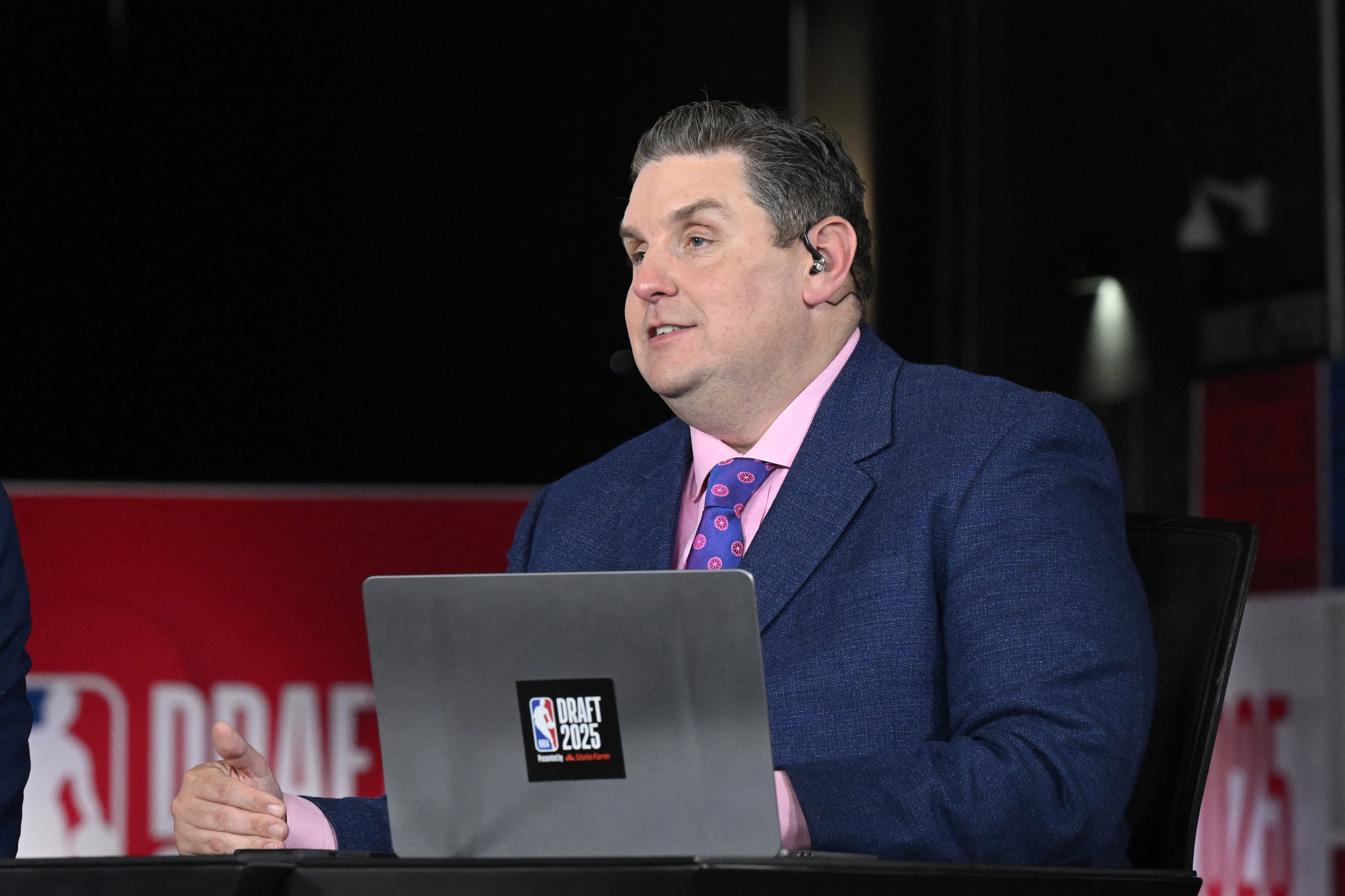 BROOKLYN, NY - JUNE 26: Brian Windhorst looks on during the 2025 NBA Draft