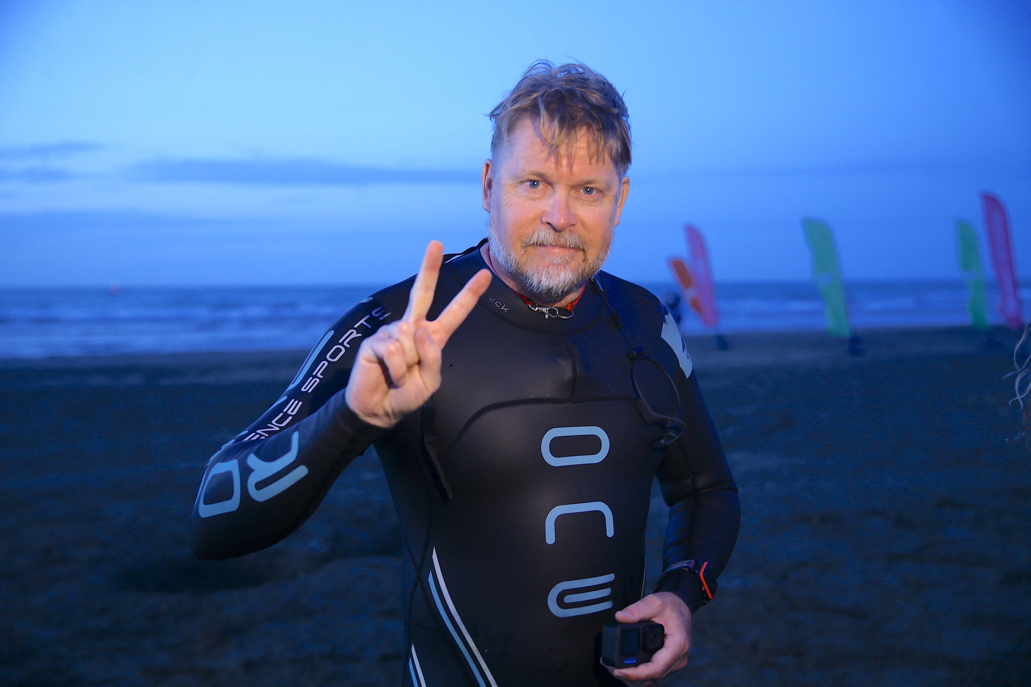 BAKU, AZERBAIJAN - SEPTEMBER 17: English traveler Karl Bushby