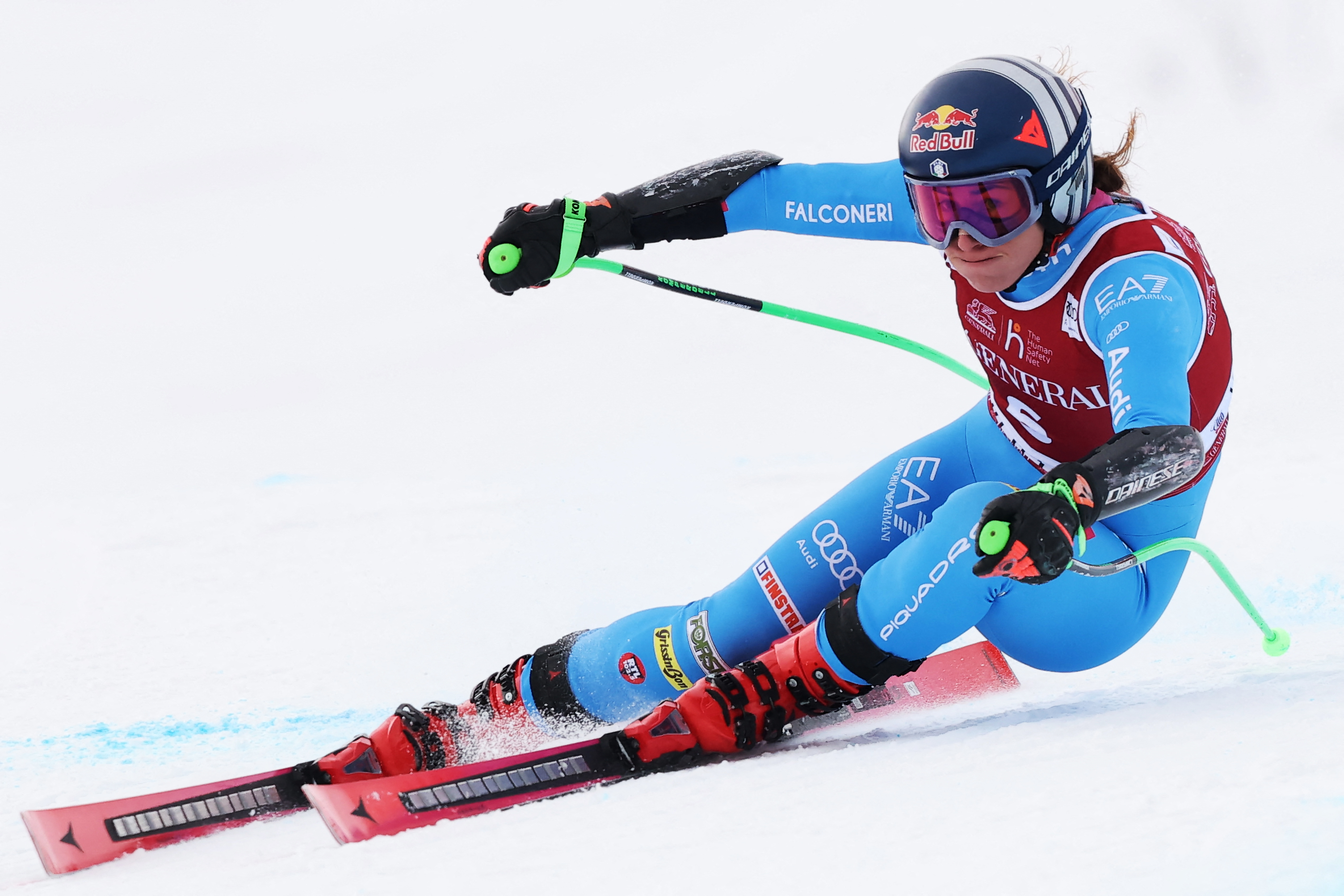 Alpine Skiing - FIS Alpine Ski World Cup - Women's Super G - Val d'Isere, France - December 21, 2025 Italy's Sofia Goggia in action REUTERS/Christian Hartmann