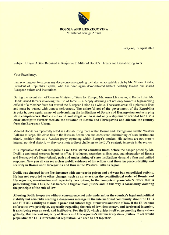 N1 (Faksimil pisma šefu NATO-a)