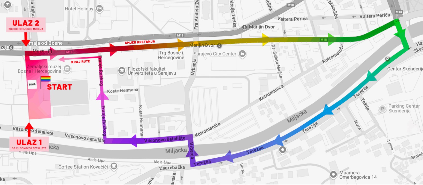 povorka ponosa ruta kretanja 2025