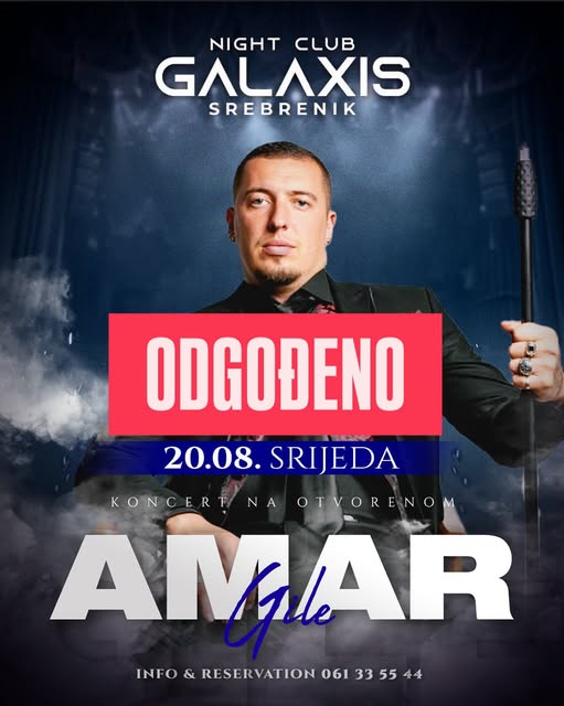 Odgođen nastup Amara Jašarspahića Gileta koji je doživio saobraćajnu nesreću u mjestu Tinja