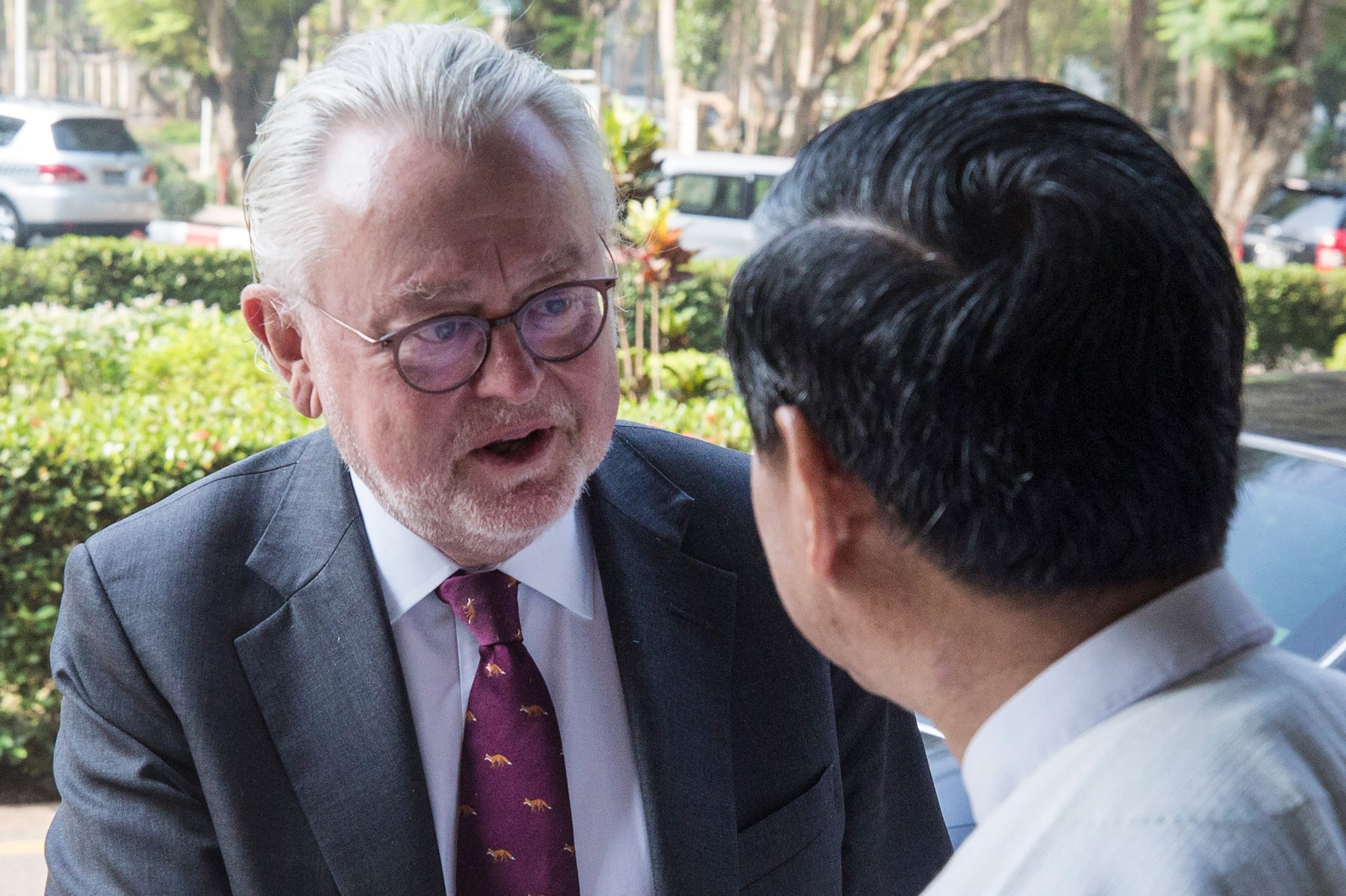 William Schabas (L), a lawyer defending Myanmar against genocide charges at the International Court of Justice