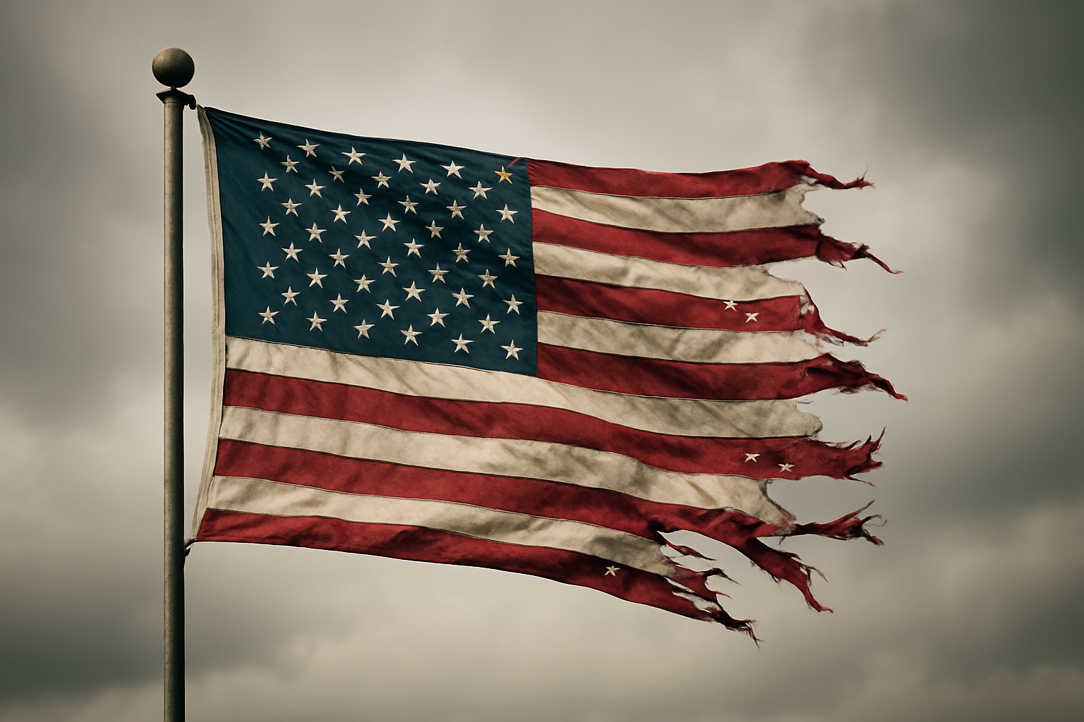 američka zastava poderana