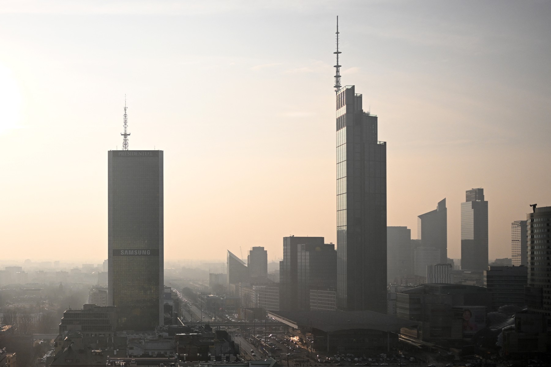 This photograph taken on February 25, 2025 shows a view of the Varso tower