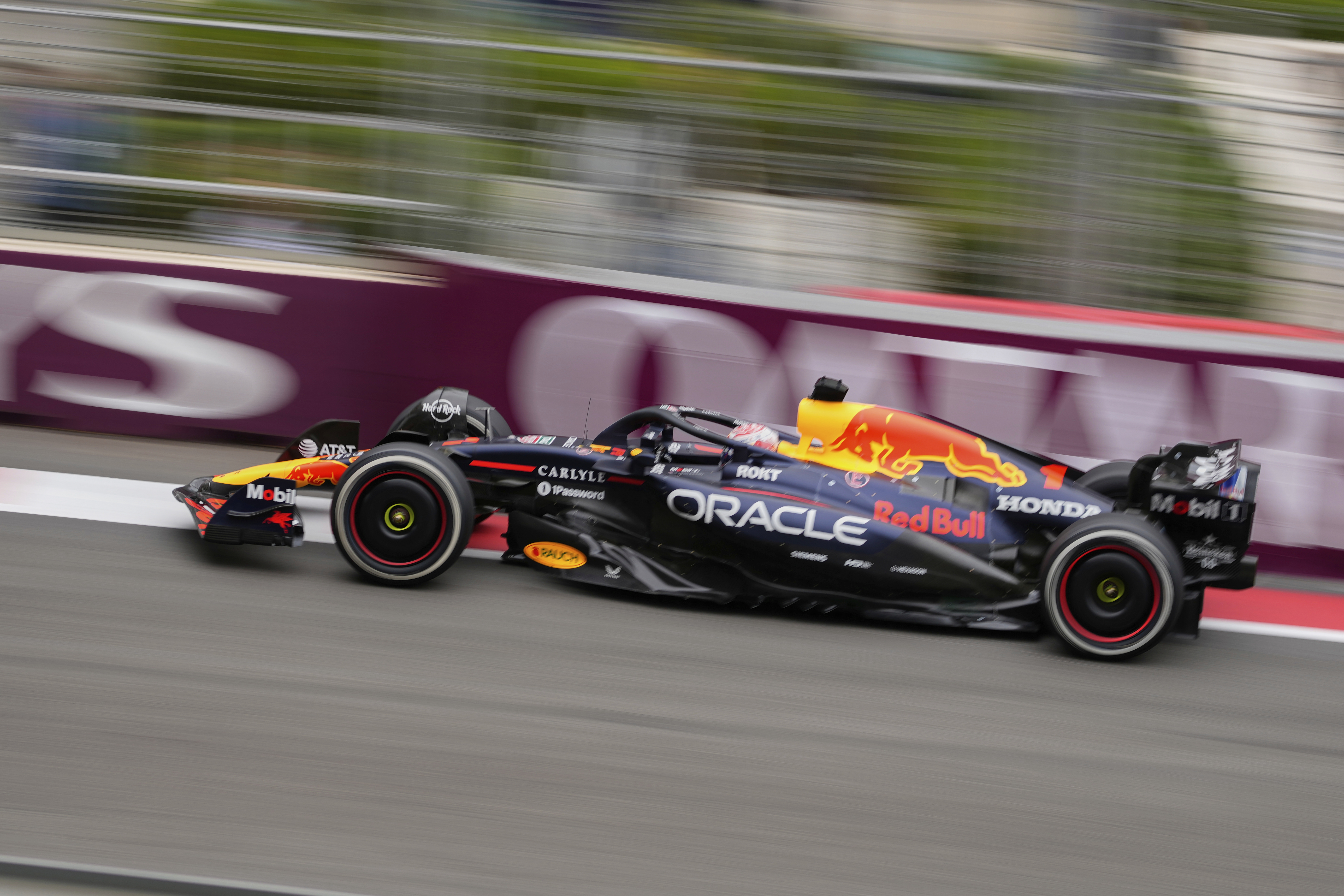 Red Bull driver Max Verstappen of the Netherlands in action during the Azerbaijan Formula One Grand Prix in Baku, Azerbaijan, Sunday, Sept. 21, 2025. (AP Photo/Darko Bandic)