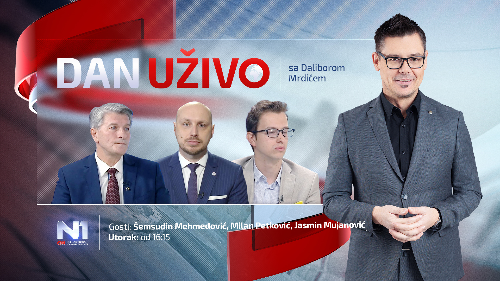 Šemsudin Mehmedović, Milan Petković, Jasmin Mujanović u Danu užvio na N1