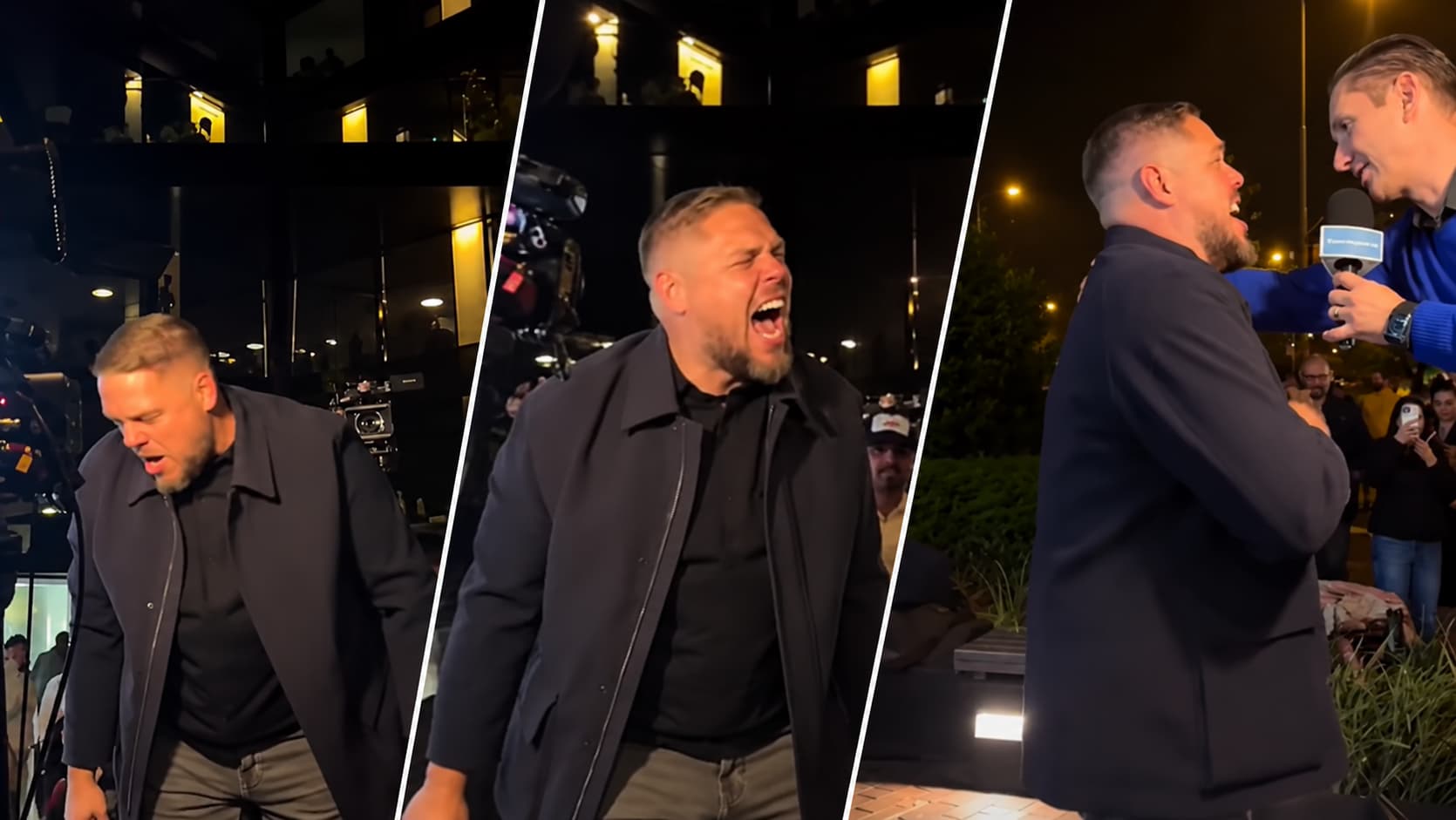 Nighttime Street Interview Triptych