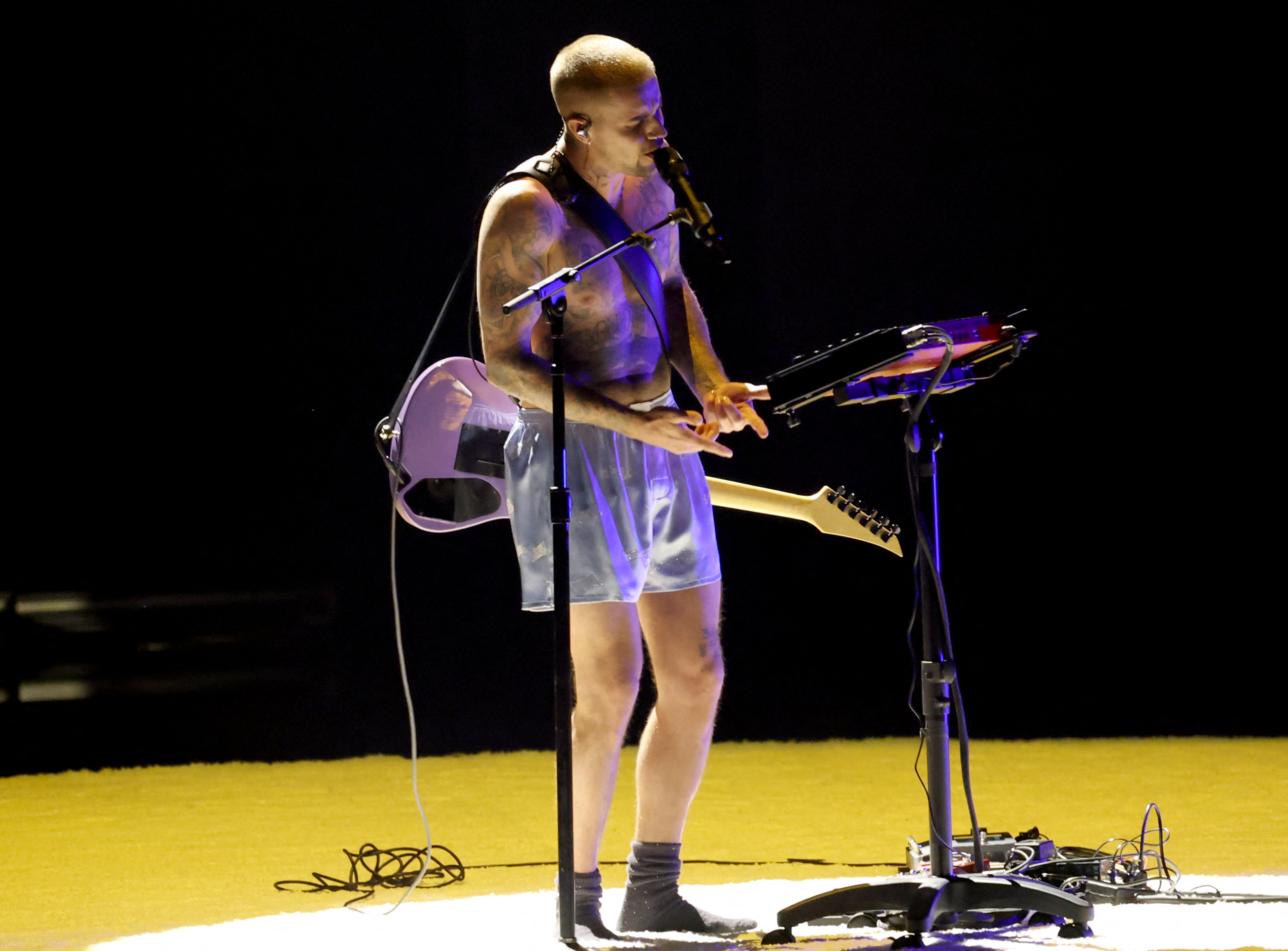 Justin Bieber performs onstage during the 68th GRAMMY Awards