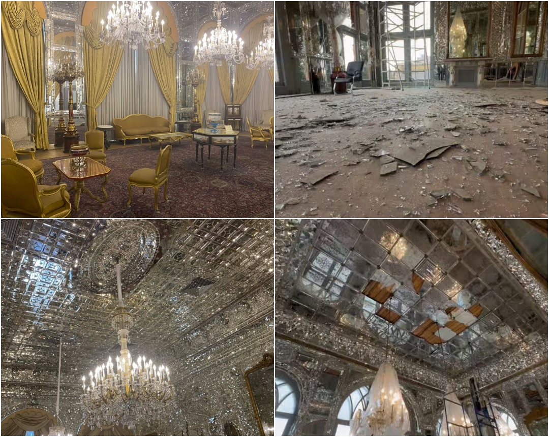 Golestan palata prije i nakon napada