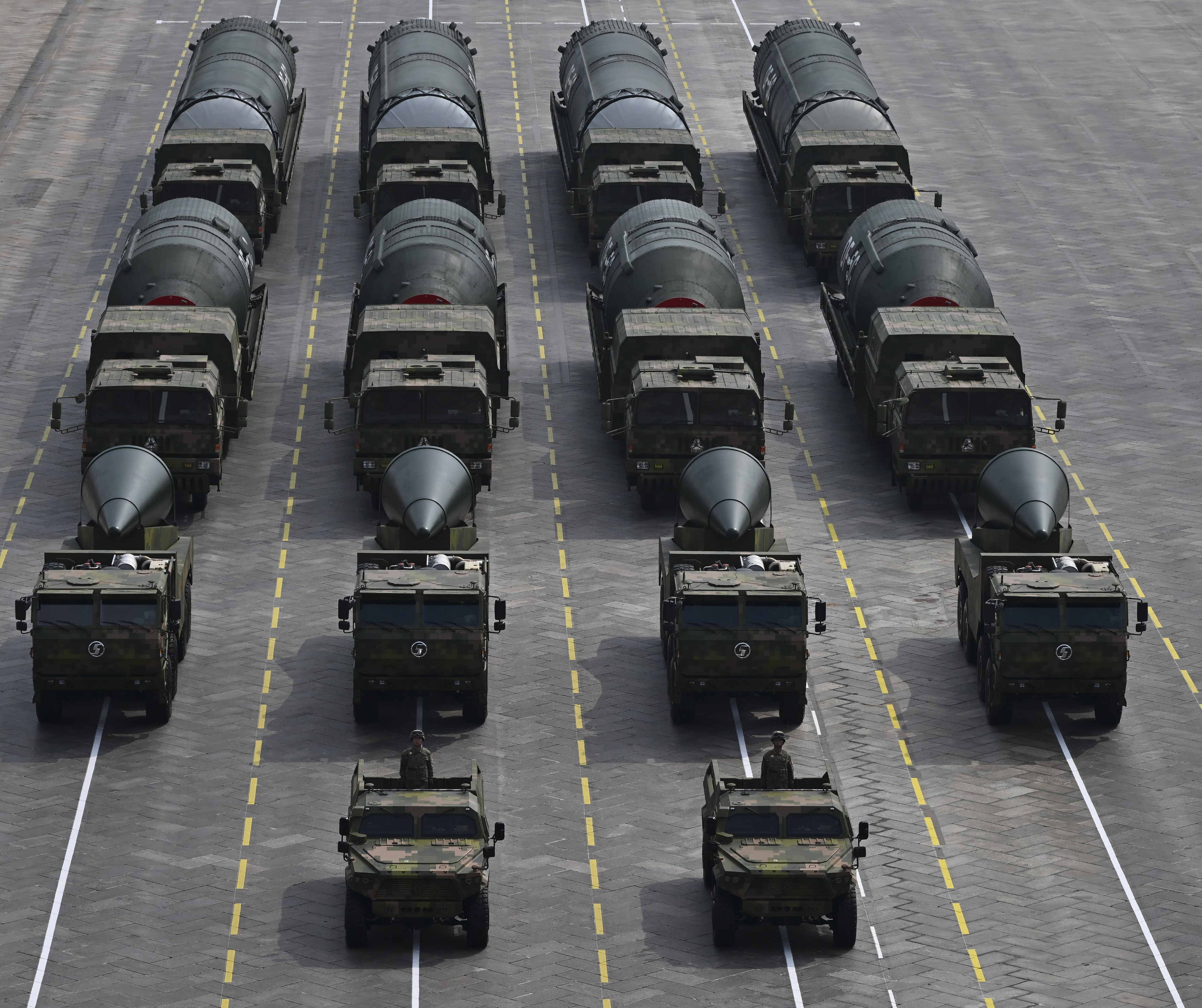 BEIJING, Sept. 3, 2025  -- The nuclear missile formation attends a