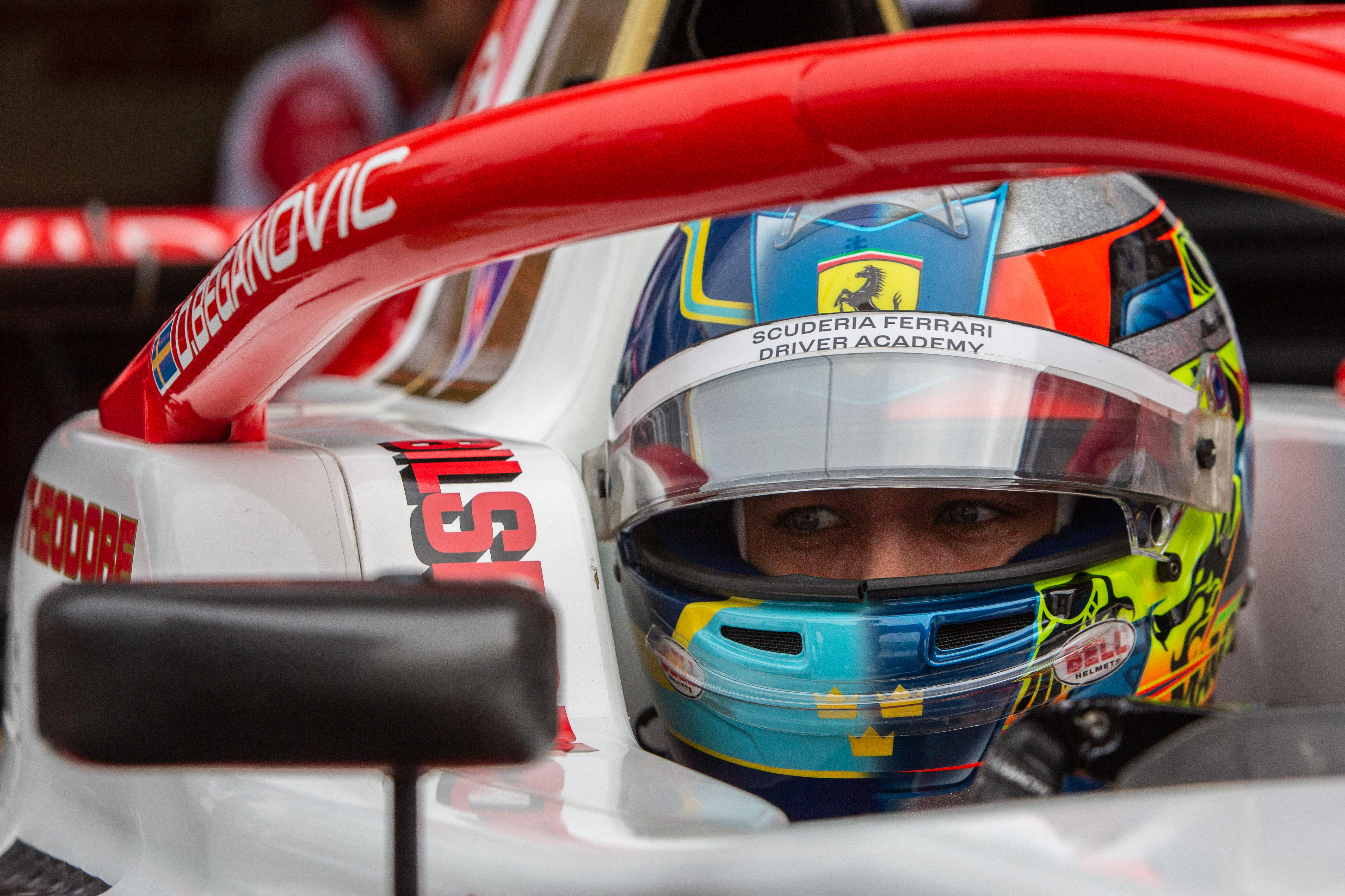 SJM Theodore PREMA Racing Swedish driver Dino Beganovic in his car before the FIA FR World Cup race of the 71st Macau Grand Prix in Macau on Beganović (Photo by Eduardo Leal / AFP)