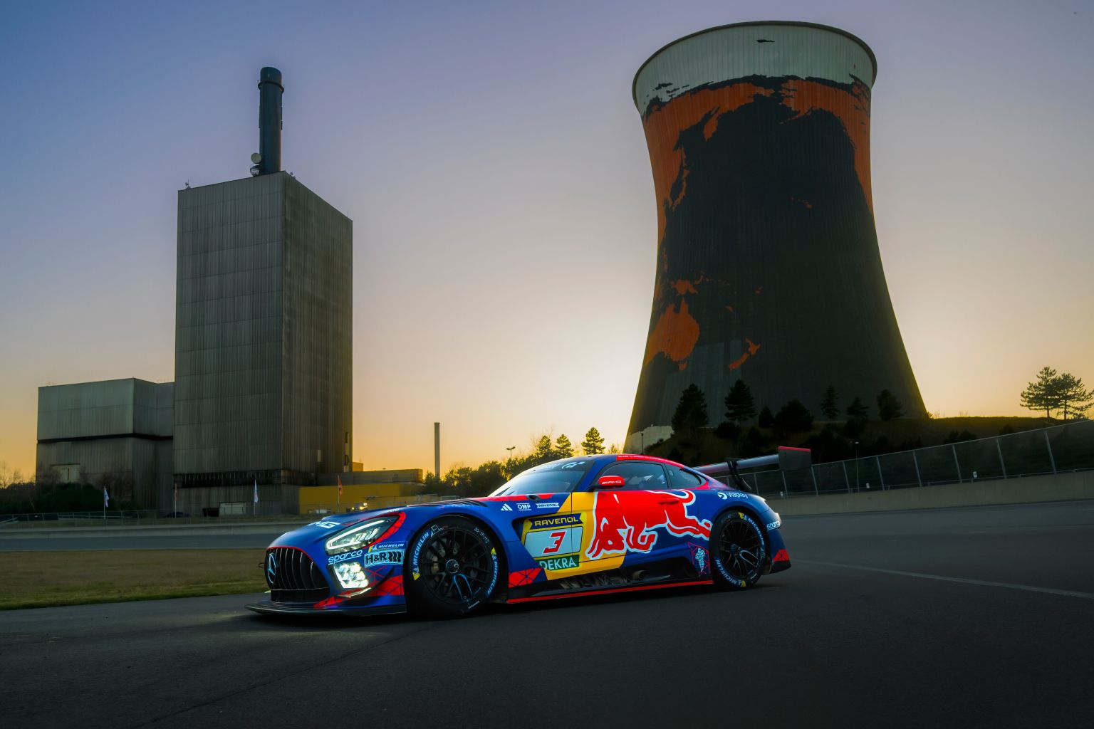 Max Verstappen to compete in 24 Hours Nürburgring in 2026.  Max Manow’s B.A.S.E. jump in the cooling tower in Meppen revealing the race car  in Meppen, Germany on March 6, 2026. // Mihai Stetcu / Red Bull Content Pool // SI202603080658 // Usage for editor