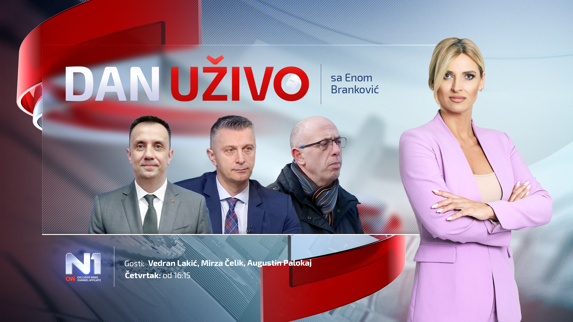 Ena Branković u Danu uživo s gostima Vedran Lakić, Mirza Čelik, Augustin Palokaj