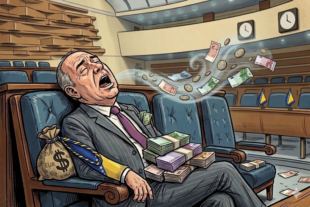 ilustracija uspavanog parlamentarca