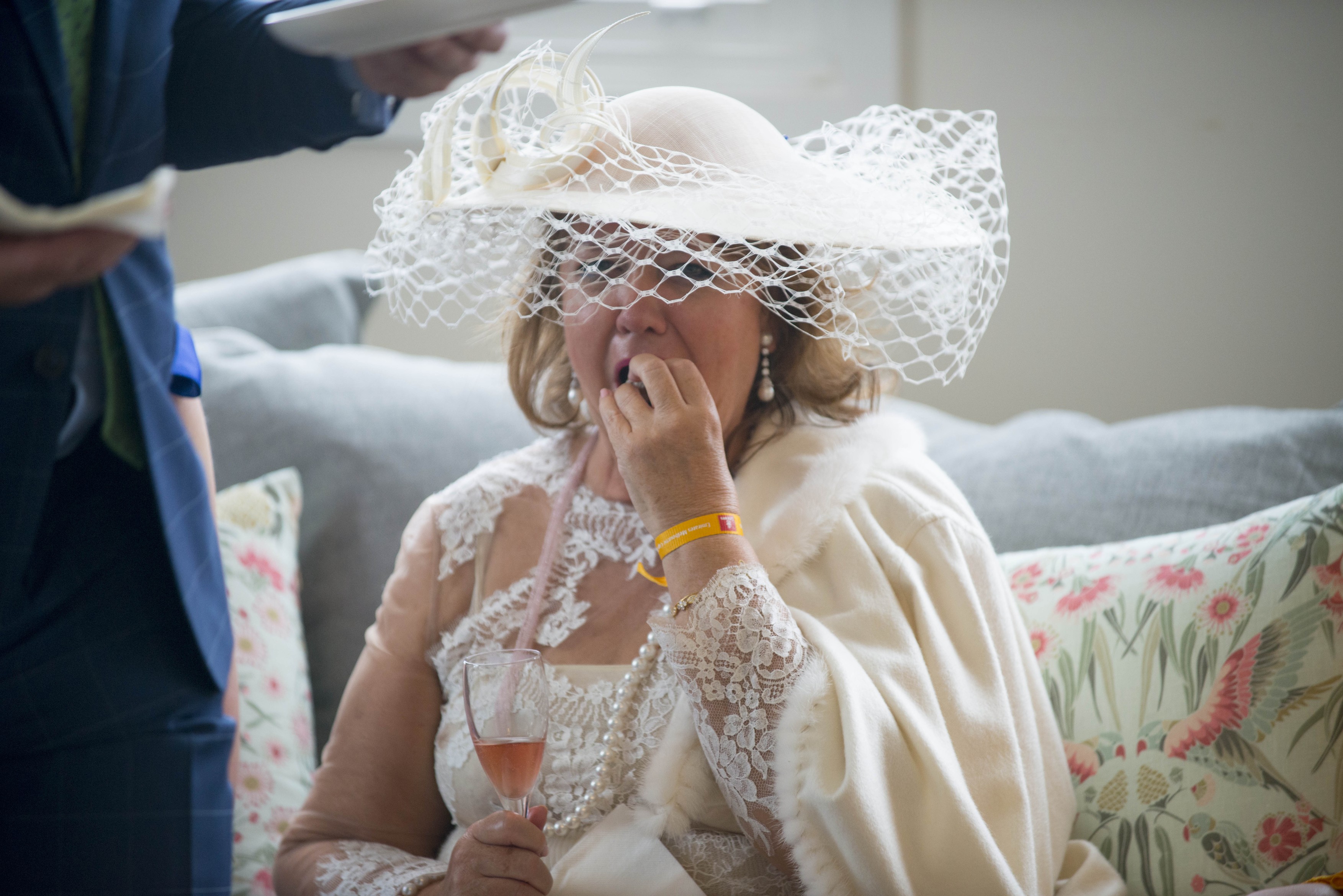 Gina Rinehart arrives at the Emirates marquee for the Melbourne