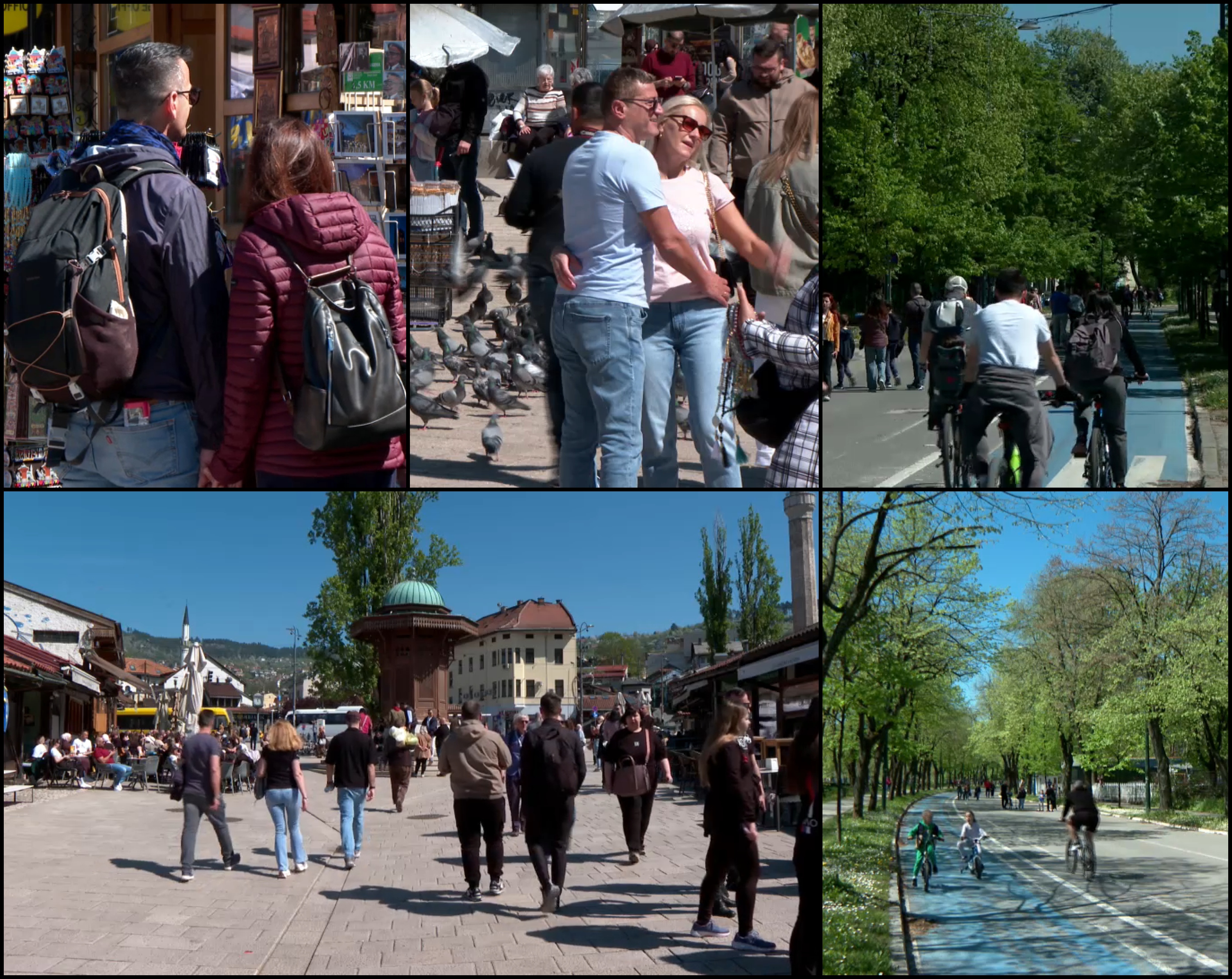 turisti-setnja-bascarsija-sarajevo-vijecnica-suncan-dan