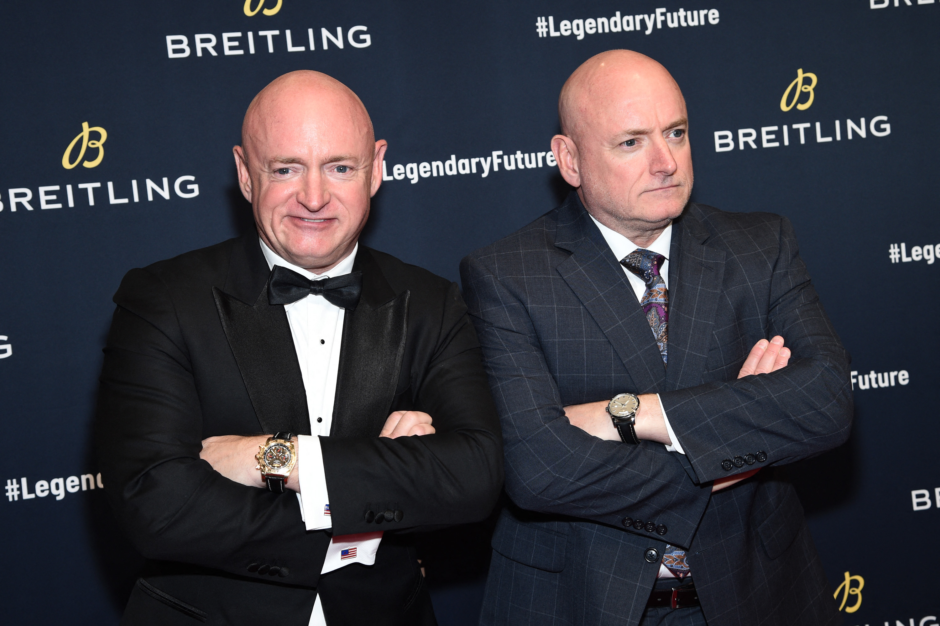NEW YORK - FEBRUARY 22: Astronauts Mark Kelly with Scott Kelly